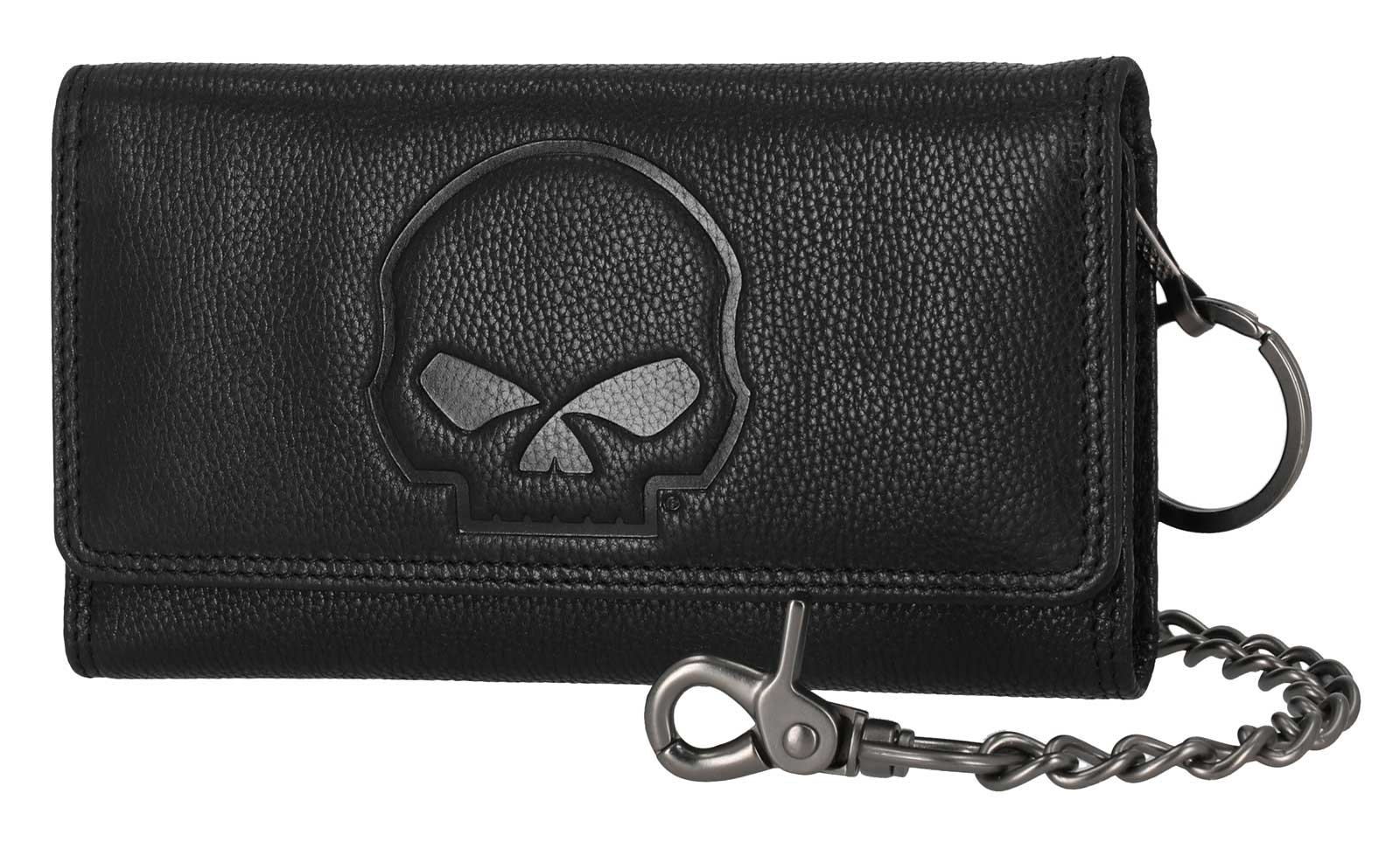 Harley-Davidson Free Shipping - Harley-Davidson Men's Skull Embossed Trucker Biker Chain Leather Wallet, Black - Free Shipping on many products plus Orders Over $99