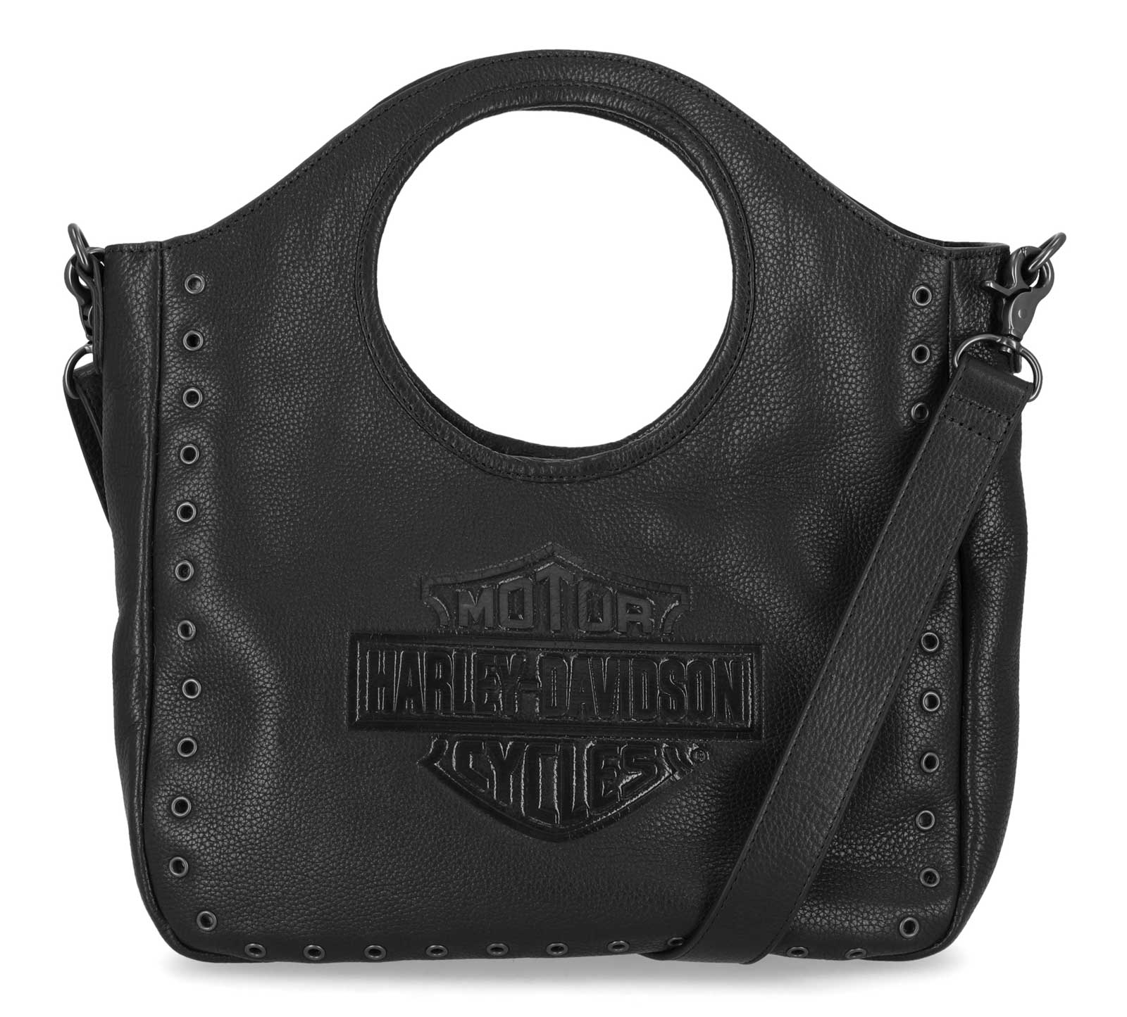 Harley-Davidson® Women's Eyelet Bar & Shield Leather Satchel Purse