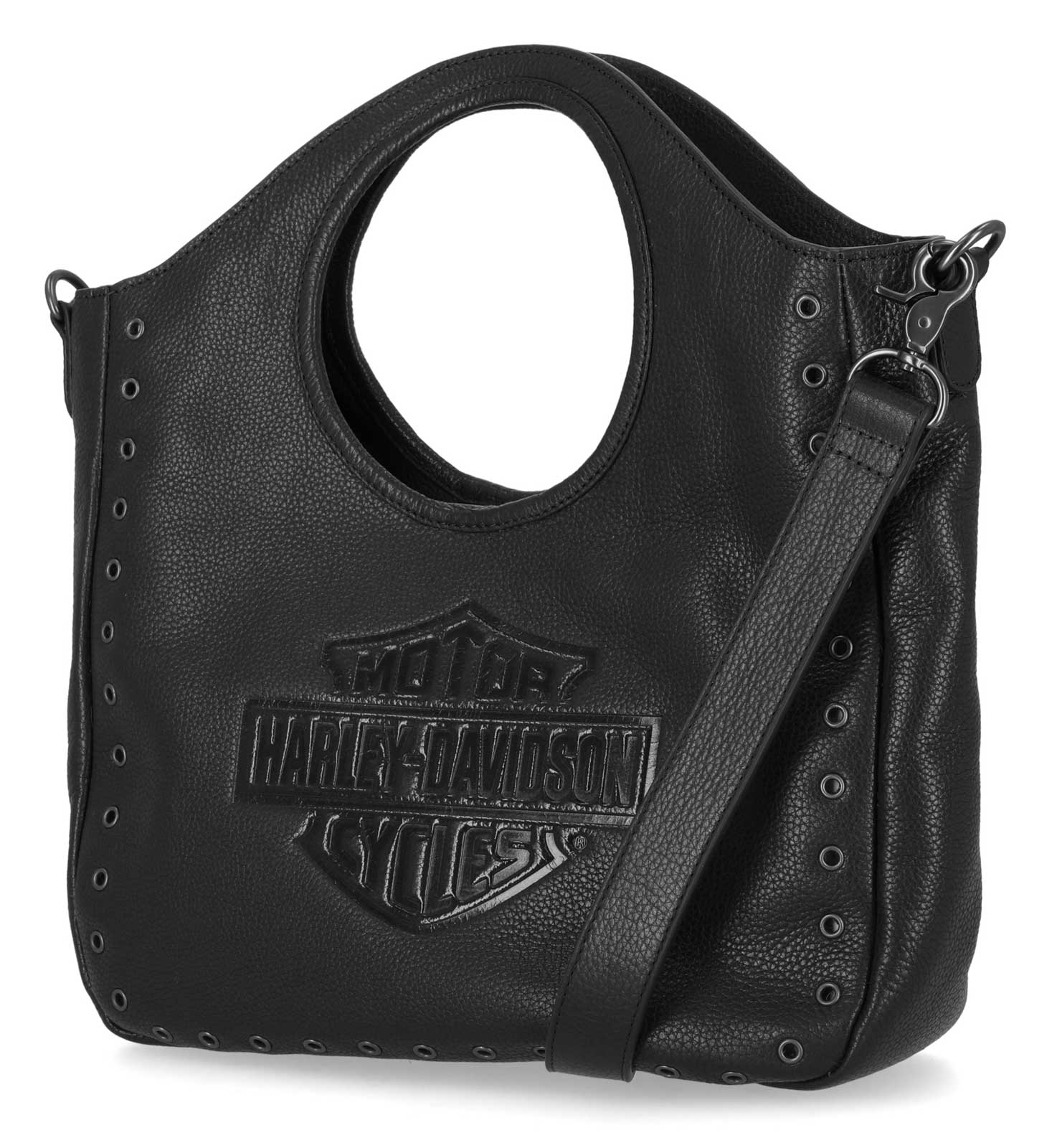 Harley-Davidson® Women's Eyelet Bar & Shield Leather Satchel Purse