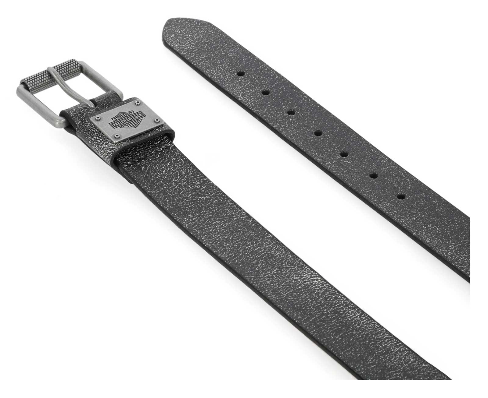 Harley-Davidson Women's Cracked Earth Bar & Shield Leather Belt, Black - No Hassle Returns at Wisconsin Harley