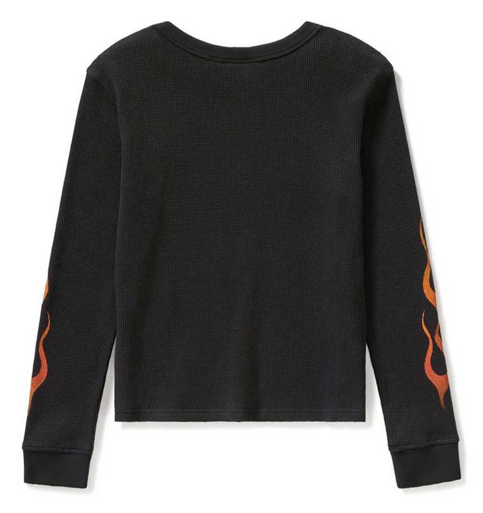 Harley-Davidson Free Shipping - Harley-Davidson Women's Vintage Flames Knit Long Sleeve Top, Black 96761-25VW - Free Shipping on many products plus Orders Over $99