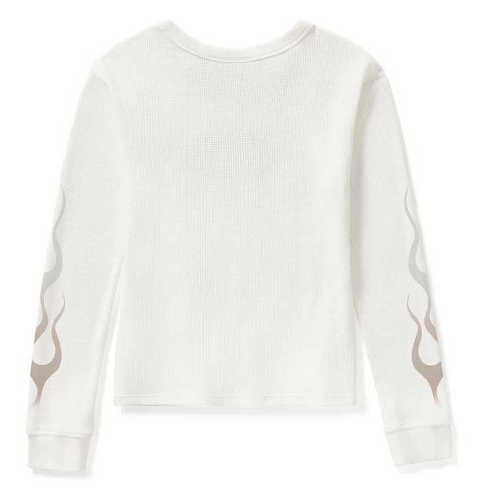 Harley-Davidson Free Shipping - Harley-Davidson Women's Vintage Flames Knit Long Sleeve Top, White 96762-25VW - Free Shipping on many products plus Orders Over $99