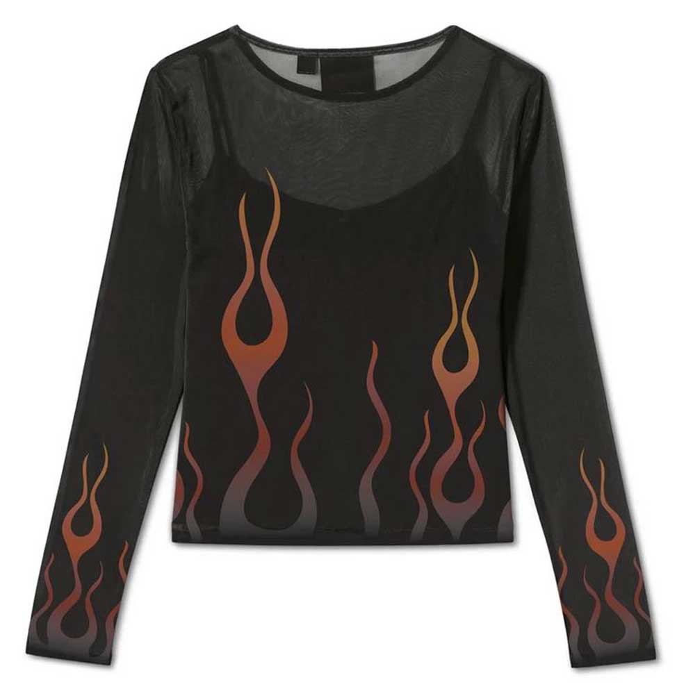Harley-Davidson Free Shipping - Harley-Davidson Women's Flames For Days 2-Piece Mesh Top, Black 96763-25VW - Free Shipping on many products plus Orders Over $99