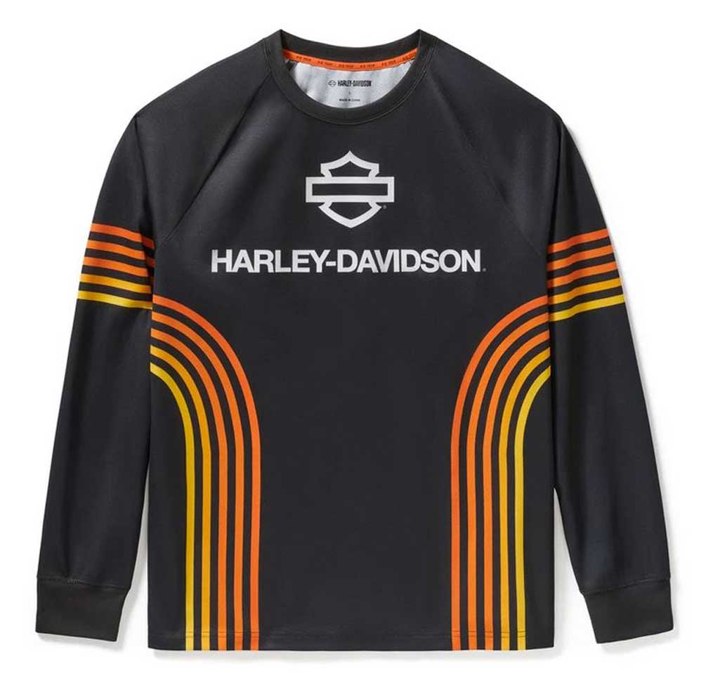 Harley-Davidson Men's H-D Tech Racing Long Sleeve Jersey, Black 96727-25VM - Wisconsin Harley-Davidson