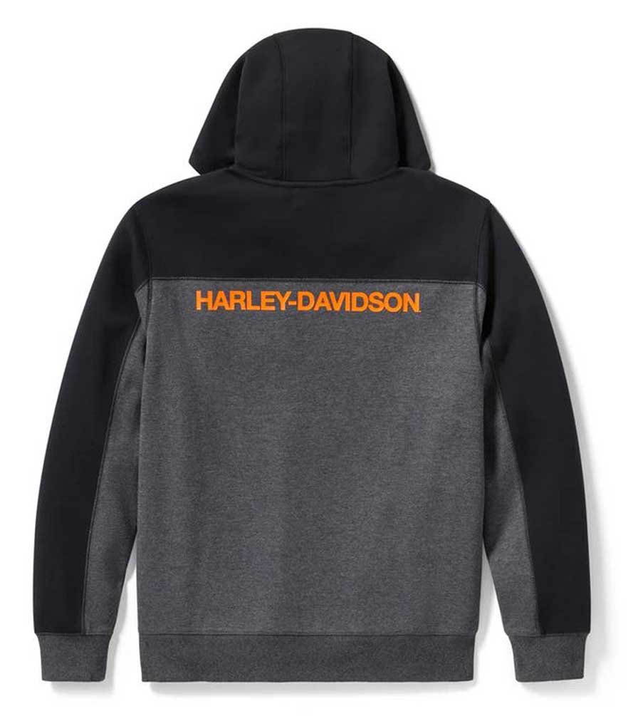 Harley-Davidson Free Shipping - Harley-Davidson Men's H-D TECH Gaiter Full Zip Colorblocked Hoodie 96716-25VM - Free Shipping on many products plus Orders Over $99