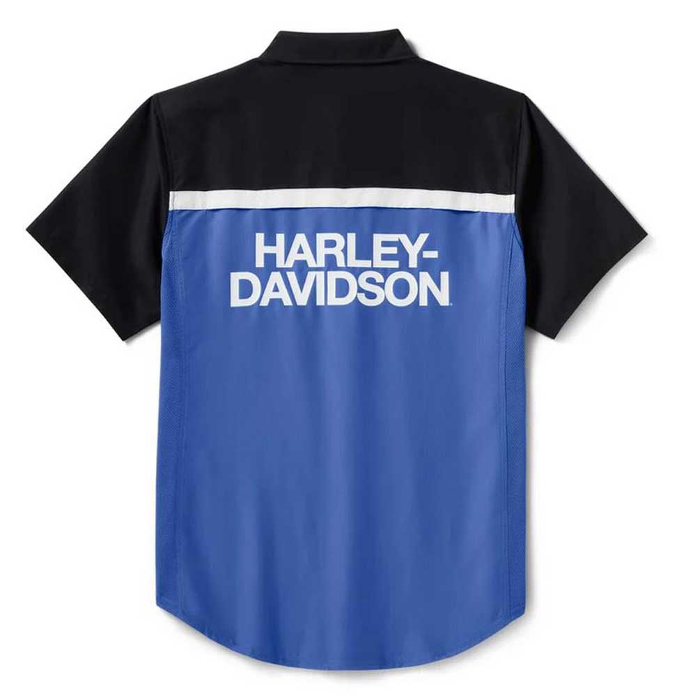 Harley-Davidson® Men's H-D TECH Vented Colorblock Shirt, Blue