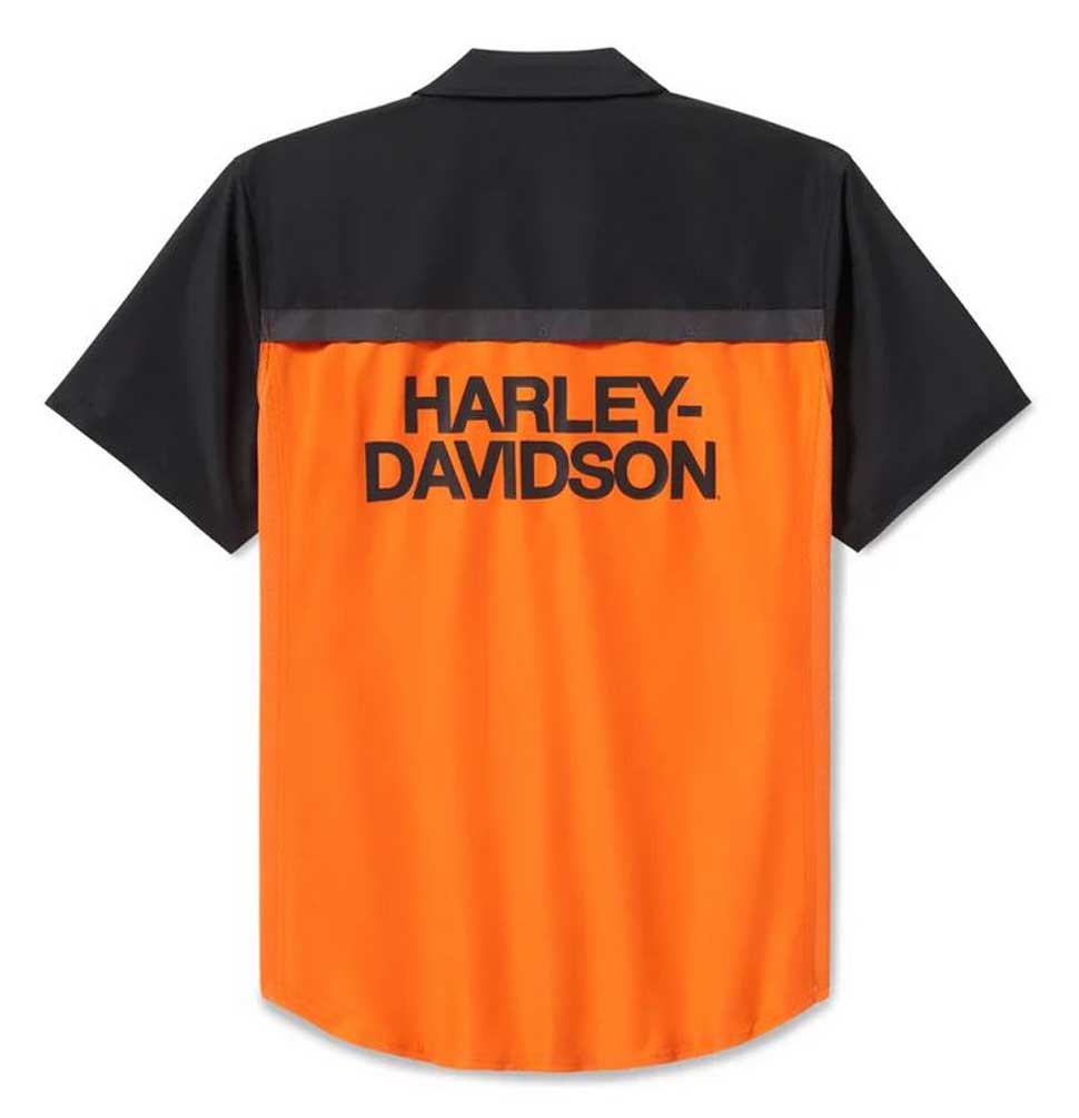 Harley-Davidson Free Shipping - Harley-Davidson Men's H-D TECH Vented Colorblock Shirt, Orange/Black 96737-25VM - Free Shipping on many products plus Orders Over $99