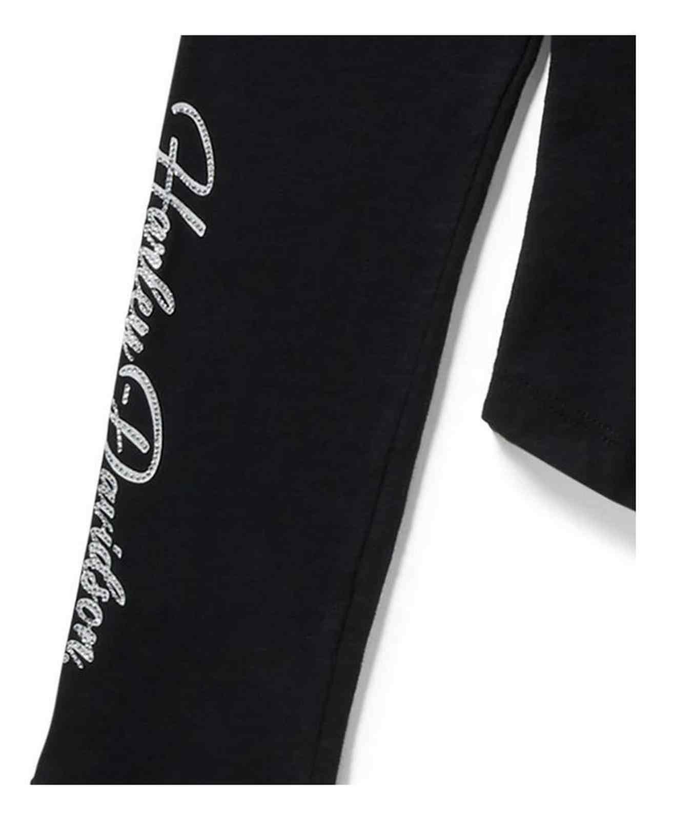 Harley-Davidson Women's Essential Bling Keyhole Henley - Black 96757-25VW - Largest Selection of Harley-Davidson Products