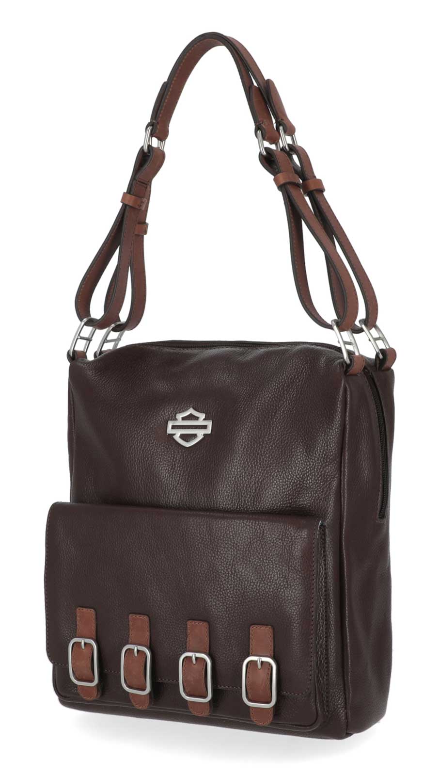 Harley-Davidson Free Shipping - Harley-Davidson Women's Buckle Metal B&S Genuine Leather Hobo Purse, Brown - Free Shipping on many products plus Orders Over $99