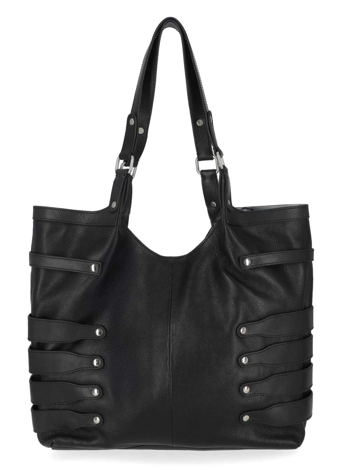 Harley-Davidson Women's Buckle Tote Genuine Leather Tote Bag, Black - No Hassle Returns at Wisconsin Harley