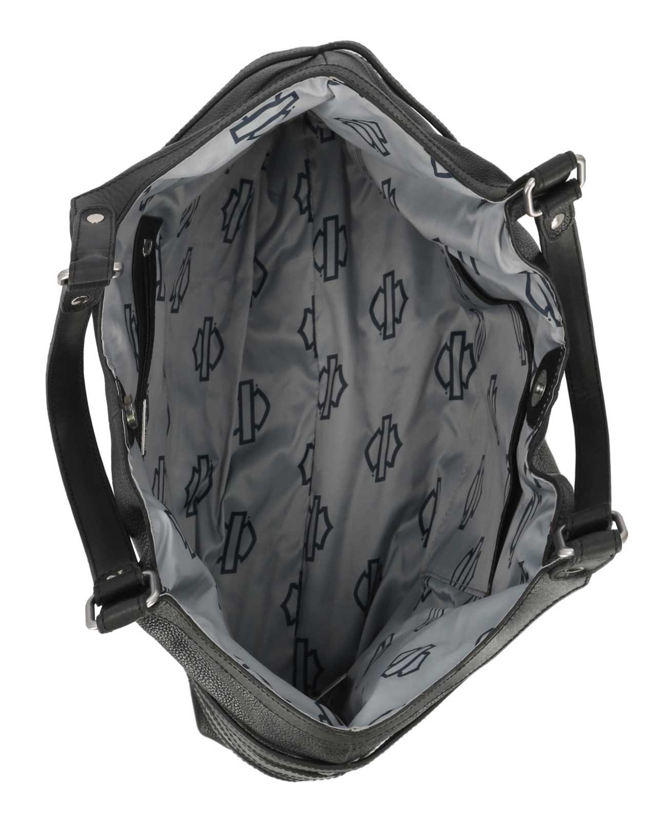 Harley-Davidson Women's Buckle Tote Genuine Leather Tote Bag, Black - Largest Selection of Harley-Davidson Products