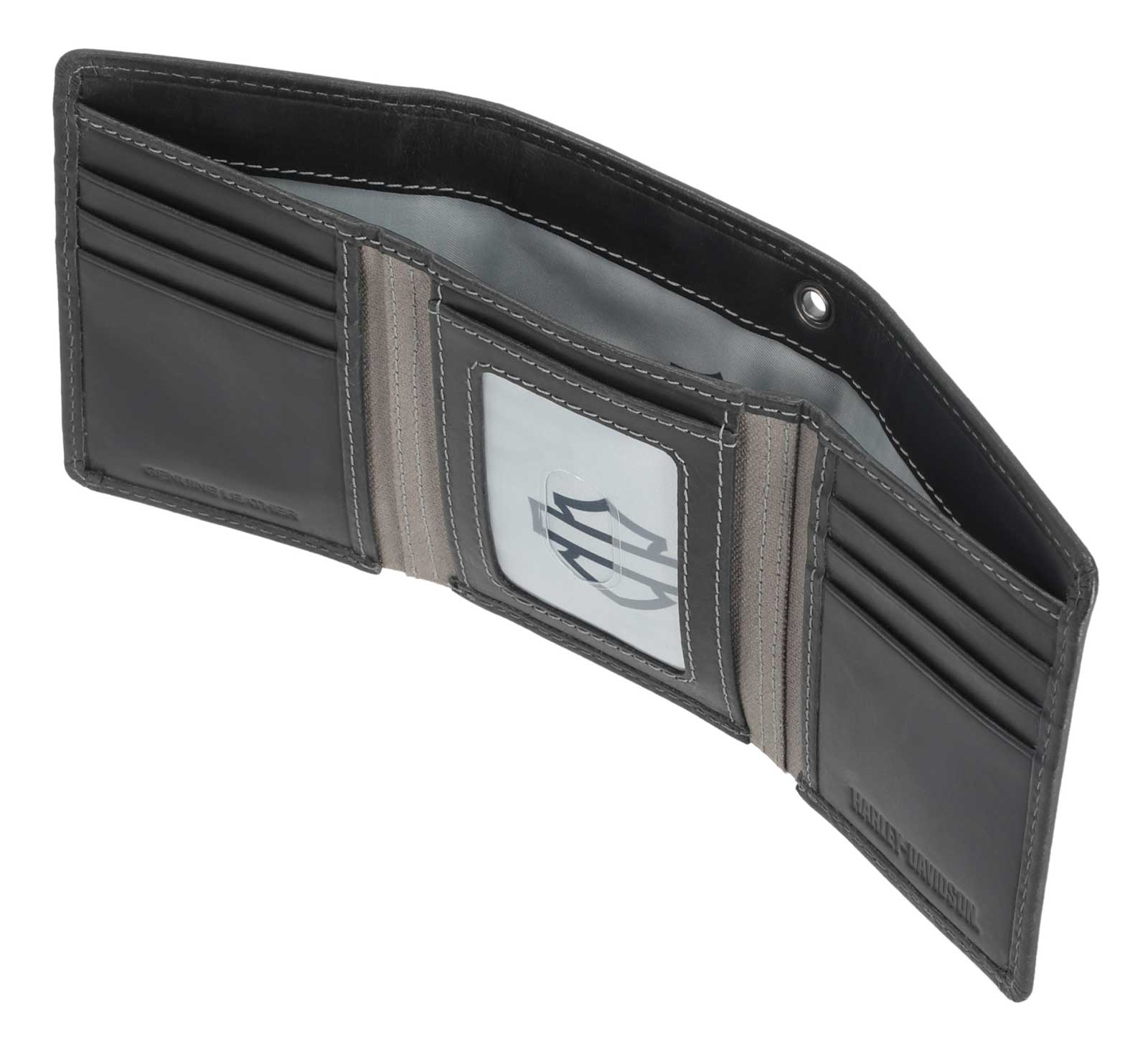 Harley-Davidson® Men's Skull Stitch Tri-Fold Genuine Leather