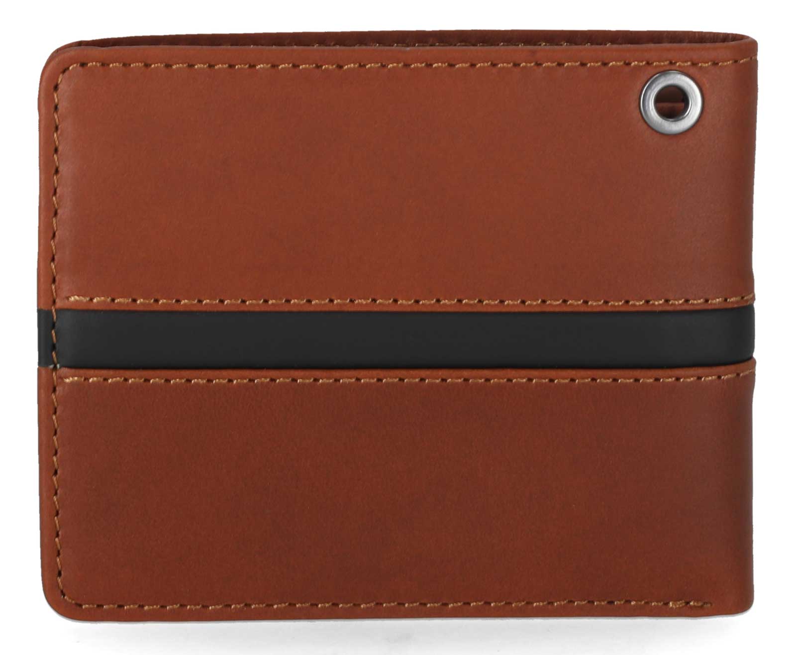 Harley-Davidson Men's H-D Center Block Passcase Bi-Fold Leather Wallet, Cognac - No Hassle Returns at Wisconsin Harley