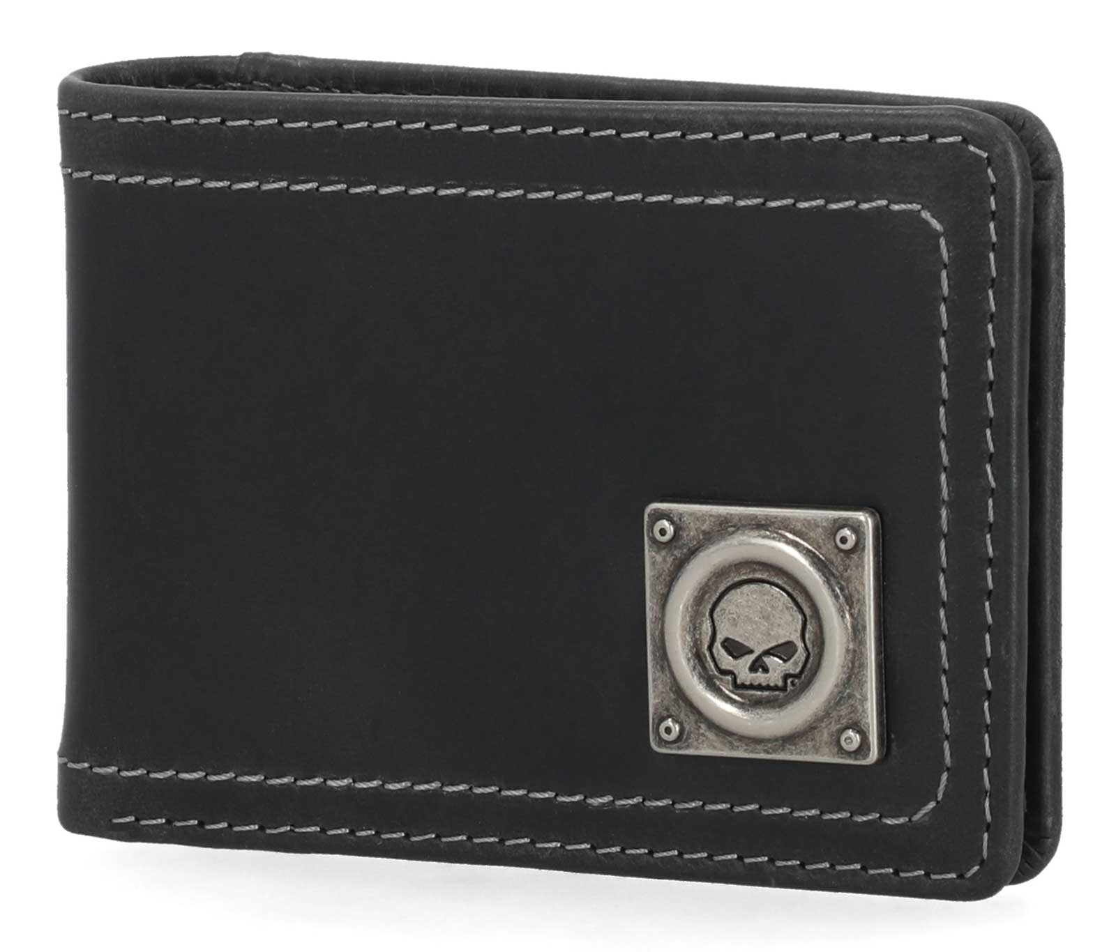 Harley-Davidson Free Shipping - Harley-Davidson Men's Willie G Skull Stitch Front Pocket Leather Wallet, Black - Free Shipping on many products plus Orders Over $99