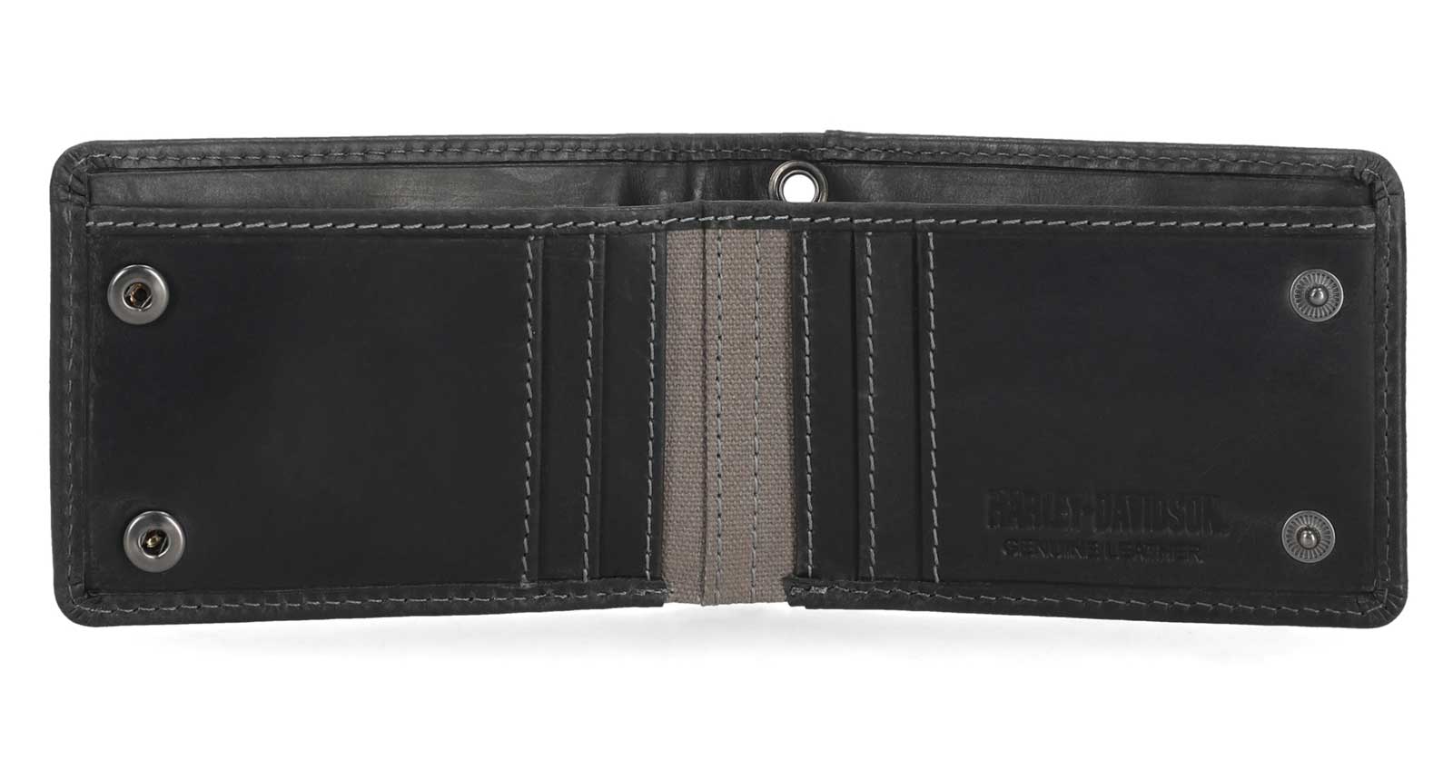 Harley-Davidson Men's Willie G Skull Stitch Front Pocket Leather Wallet, Black - Largest Selection of Harley-Davidson Products