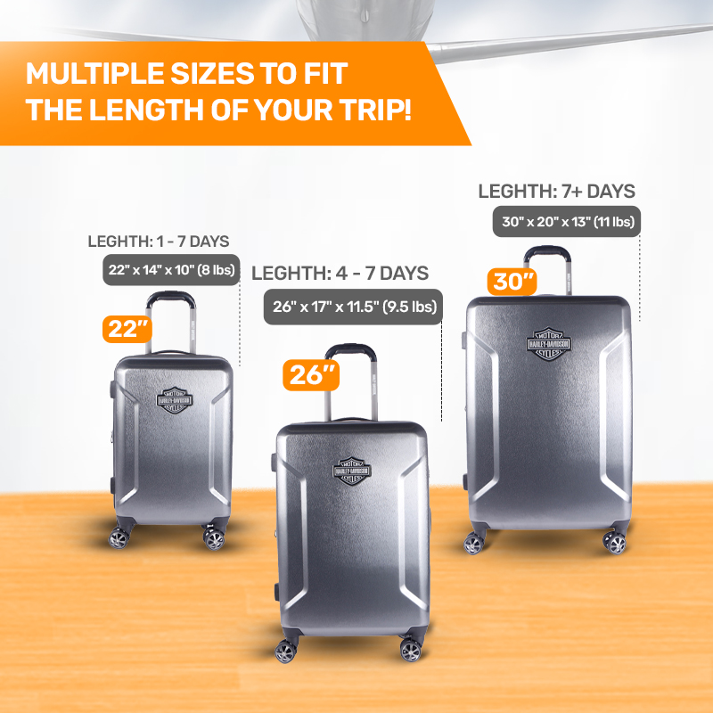 Harley-Davidson Free Shipping - Harley-Davidson Touring Hard Sided Expandable Wheeling Luggage, Graphite - Free Shipping on many products plus Orders Over $99