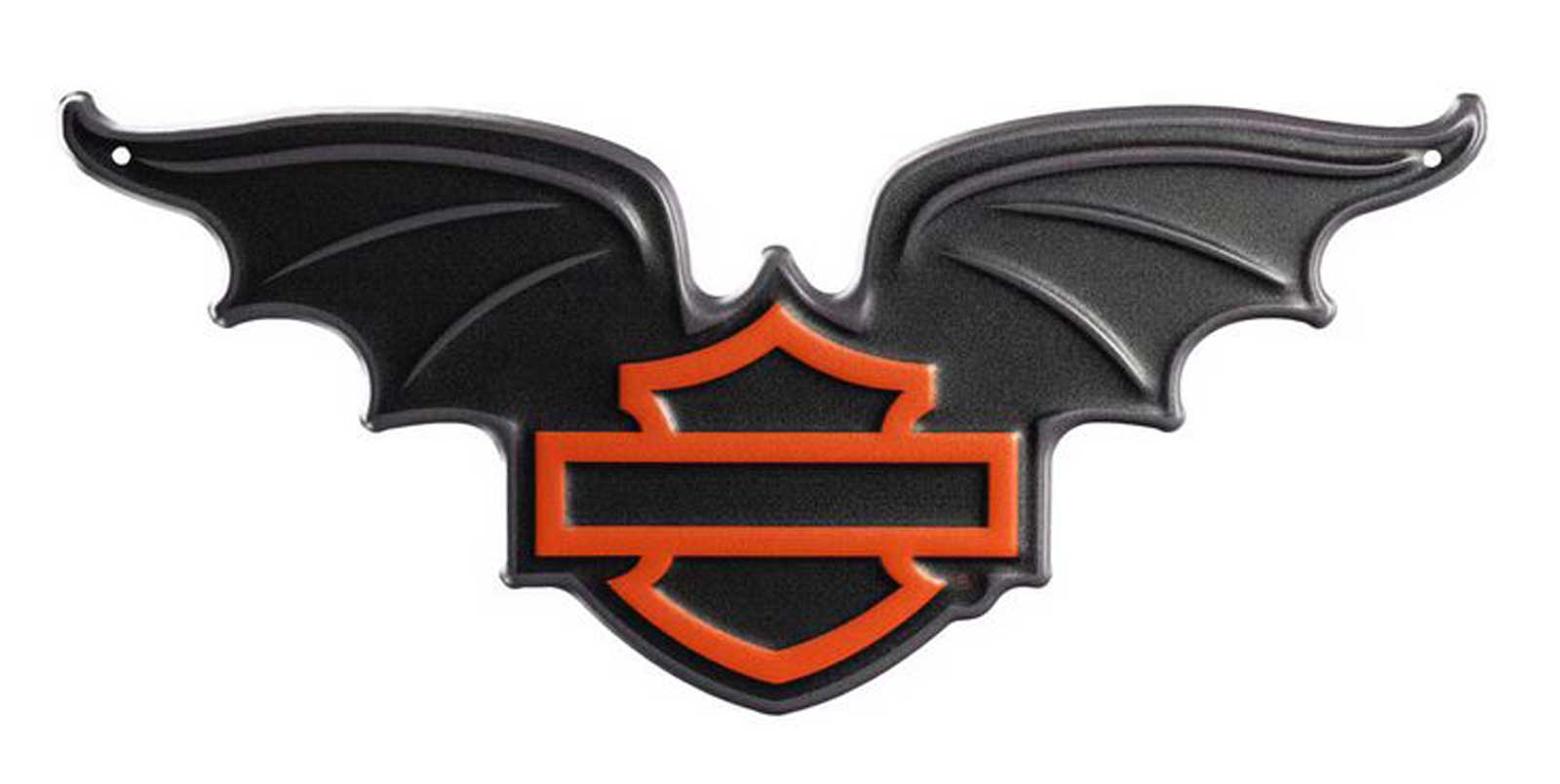 Harley-Davidson® Embossed Open Bar & Shield Halloween Bat Metal