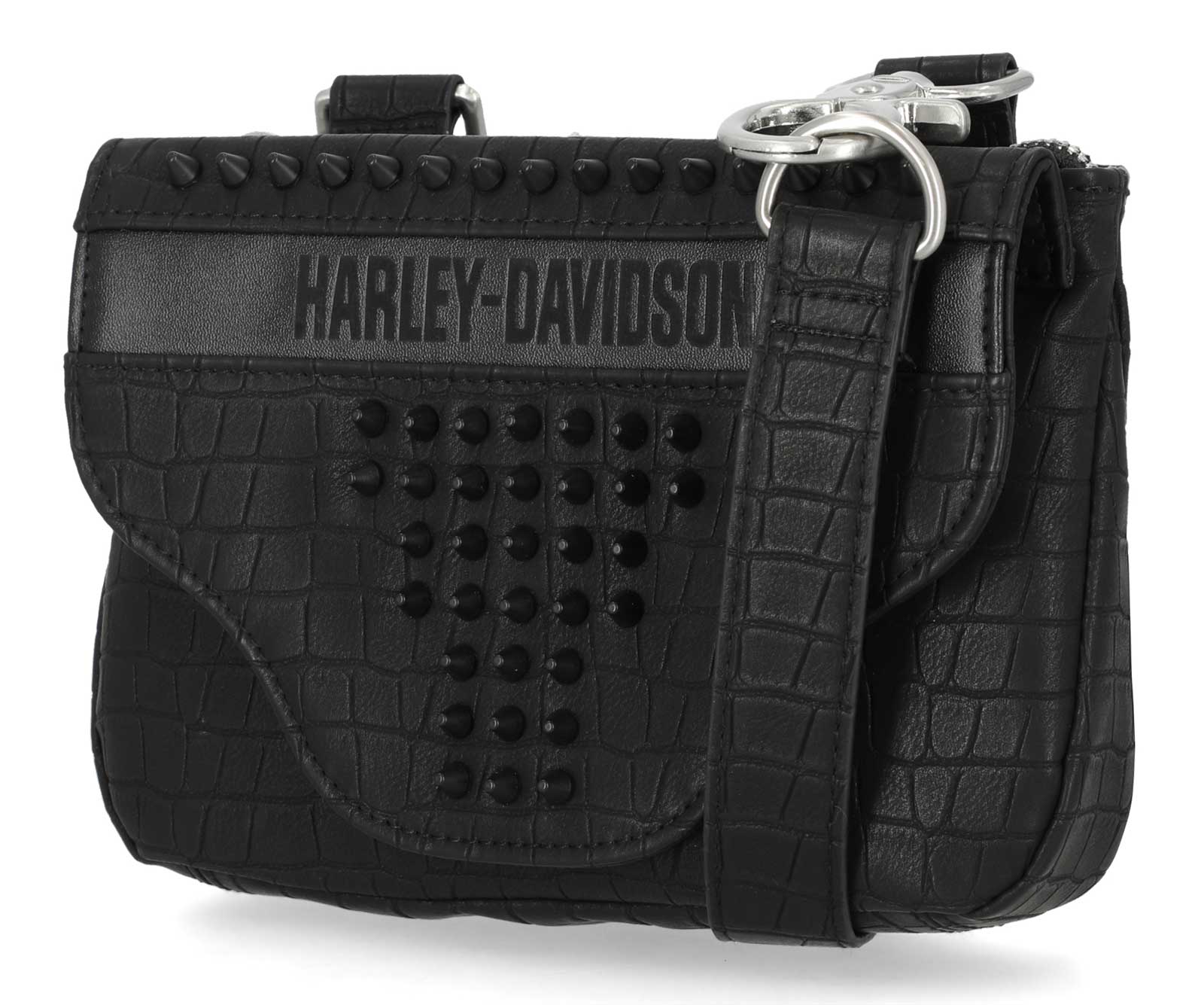 Harley-Davidson Free Shipping - Harley-Davidson Women's Cone Studded Croco PU Hip Bag, Matte Black - Free Shipping on many products plus Orders Over $99