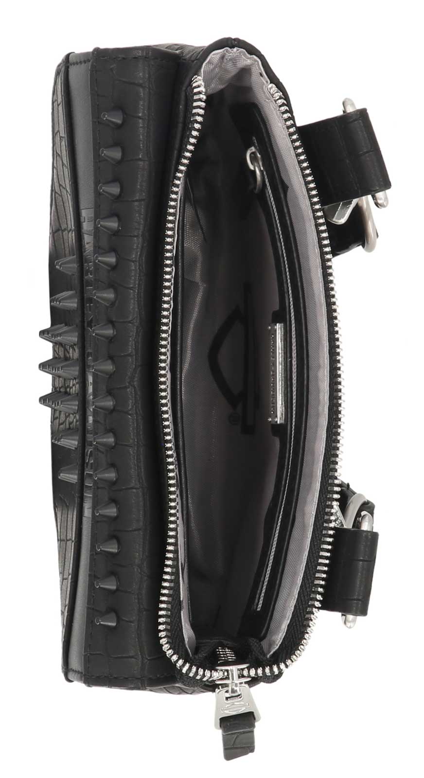 Harley-Davidson® Women's Cone Studded Croco PU Hip Bag, Matte