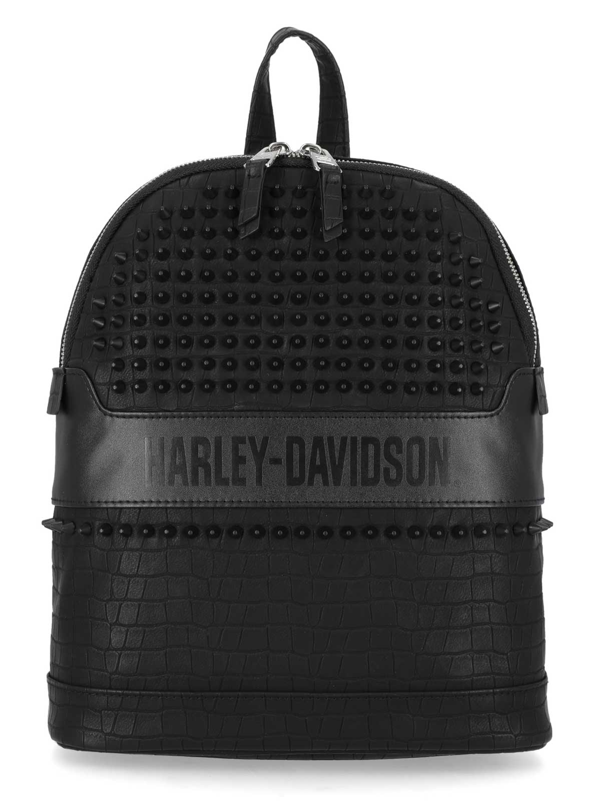 バッグ Harley-Davidson Studded Leather Backpack Harley-Davidson® Women's Cone Studded Croco Mini Backpack, Matte