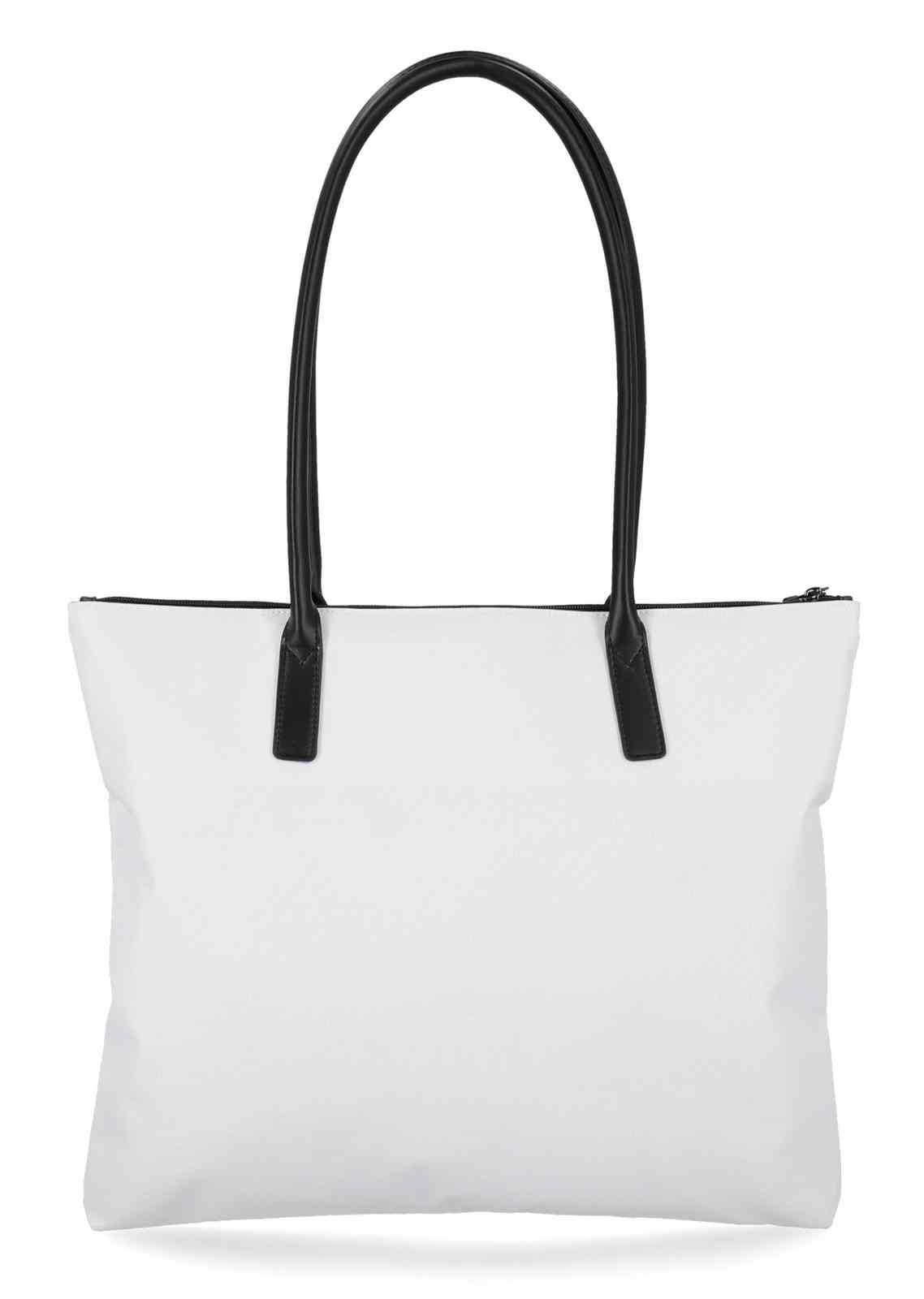 Harley-Davidson Women's Open Bar & Shield Rhinestone Flat Tote Bag, White - No Hassle Returns at Wisconsin Harley