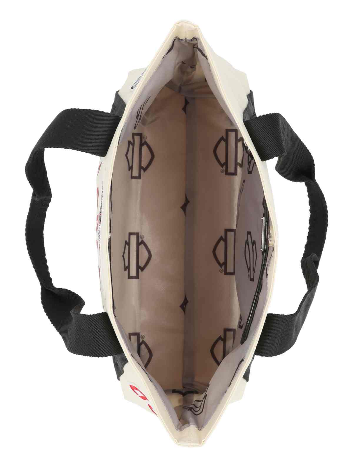 Harley-Davidson Women's Vintage Logo Patches Tote Bag, Natural Polyester - Largest Selection of Harley-Davidson Products