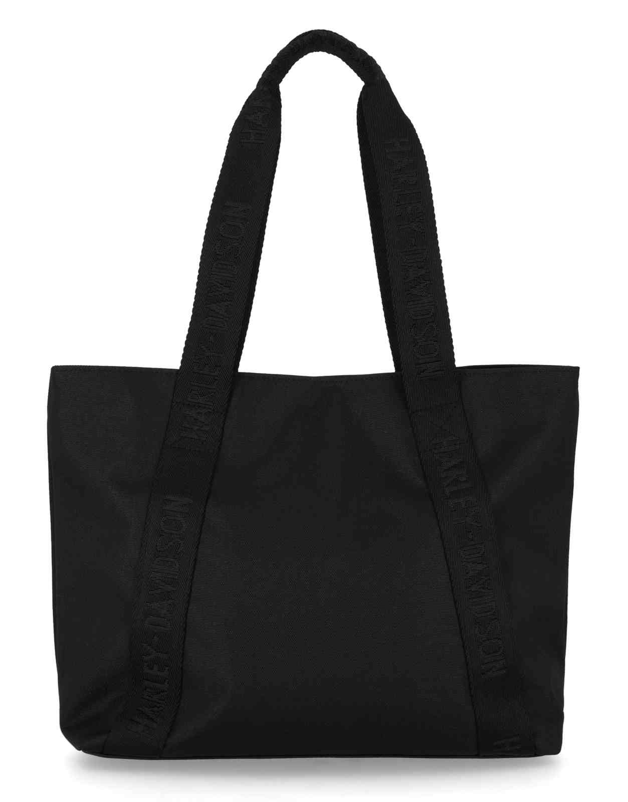 Harley-Davidson Women's Vintage Logo Patches Tote Bag, Black Polyester - No Hassle Returns at Wisconsin Harley
