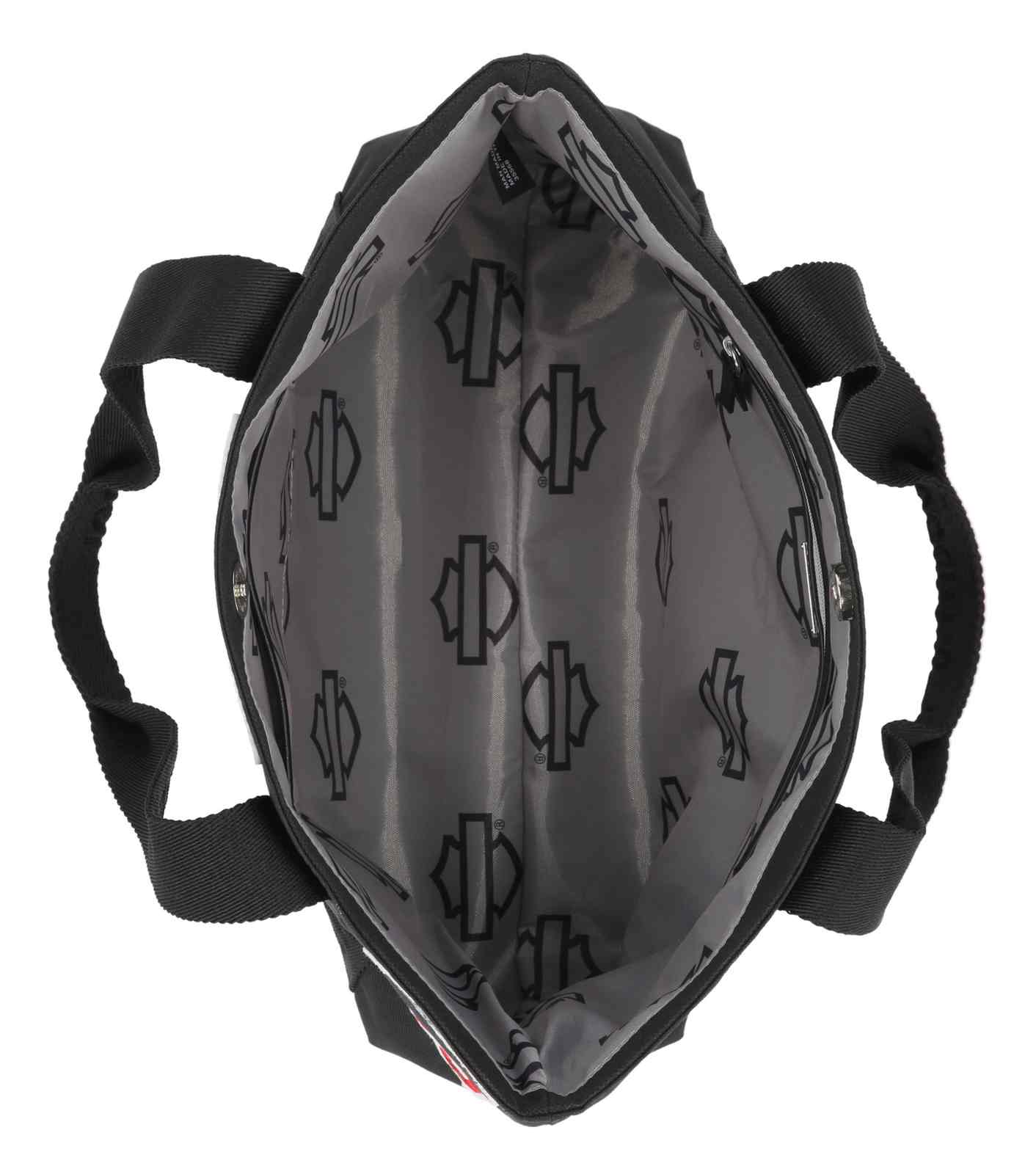 Harley-Davidson Women's Vintage Logo Patches Tote Bag, Black Polyester - Largest Selection of Harley-Davidson Products