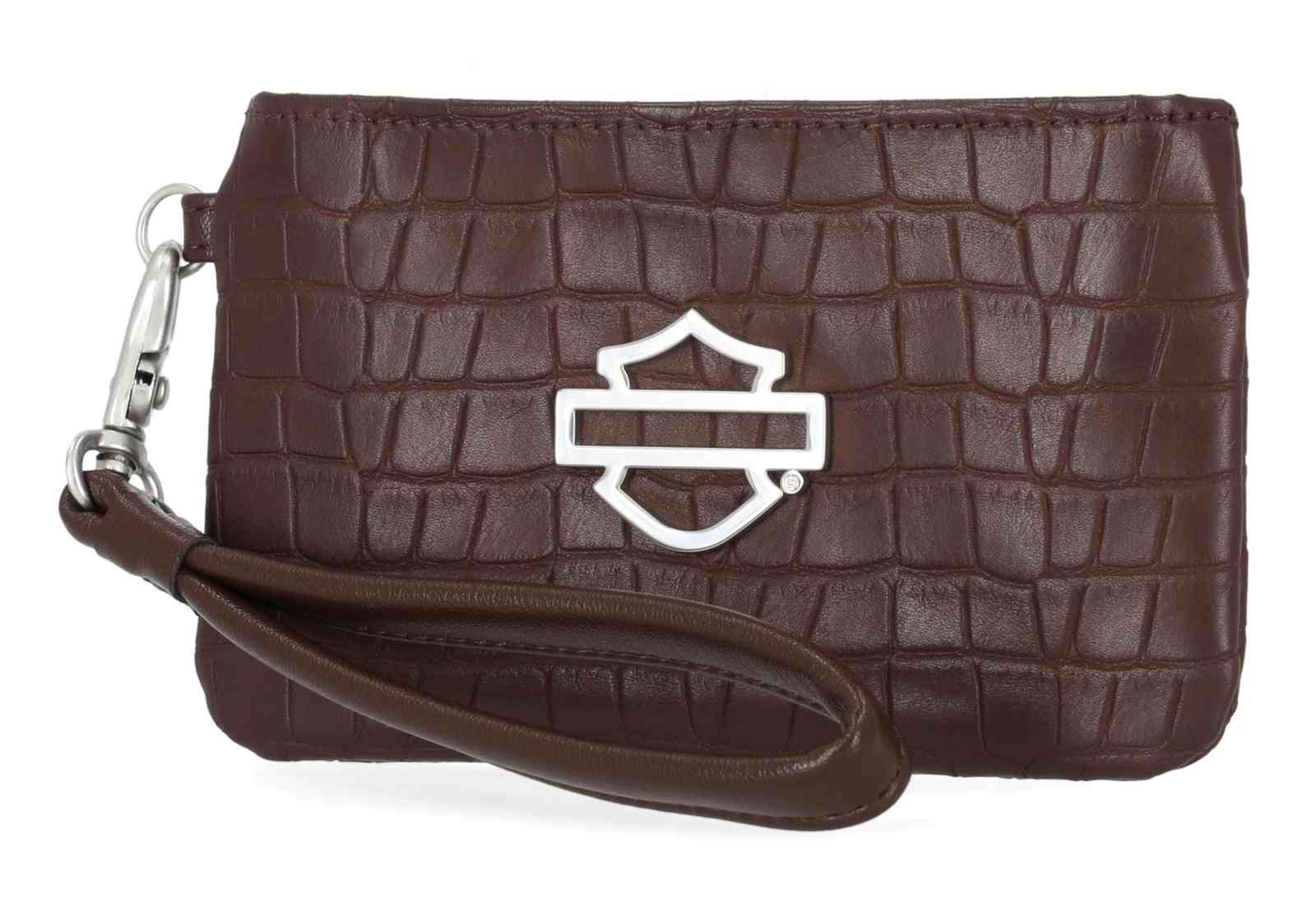 Harley-Davidson Free Shipping - Harley-Davidson Women's Metal Bar & Shield Croco Coin Case w/ Wristlet, Maroon - Free Shipping on many products plus Orders Over $99