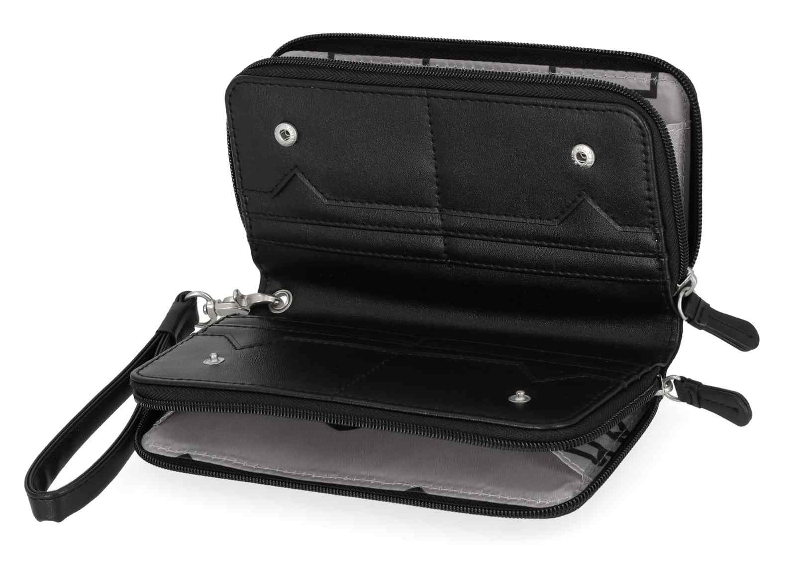 Harley-Davidson Women's Metal Bar & Shield Croco Zip Around w/ Wristlet, Black - Largest Selection of Harley-Davidson Products