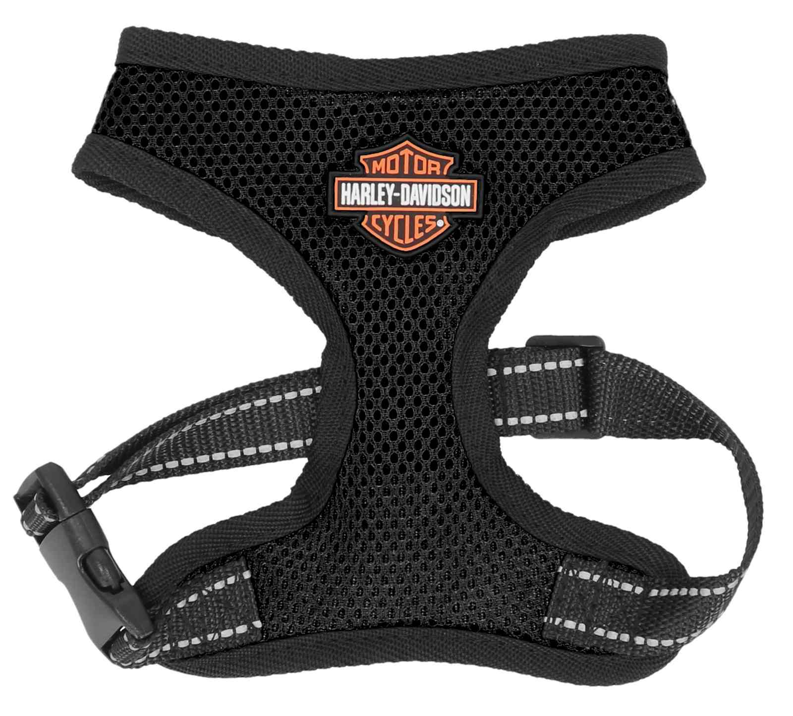 Harley-Davidson Bar & Shield Logo Dog Harness, Breathable Mesh, Black Polyester - Wisconsin Harley-Davidson