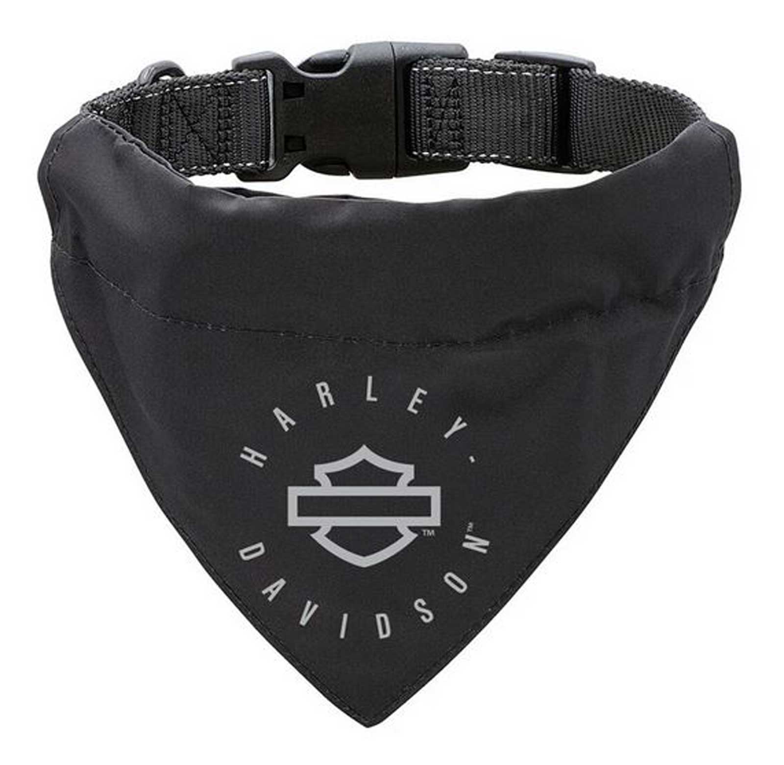 Harley-Davidson Open Bar & Shield Pet Buckle Bandana - Large/X-Large, Black - Wisconsin Harley-Davidson