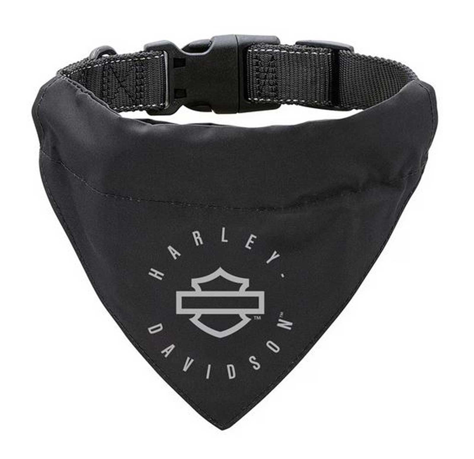 Harley-Davidson Open Bar & Shield Pet Buckle Bandana - Small/Medium, Black - Wisconsin Harley-Davidson
