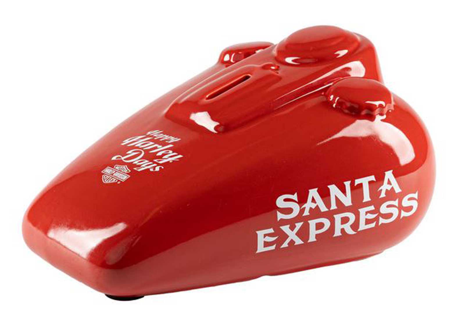 Harley-Davidson Happy Harley Days Santa Express Ceramic Holiday Tank Coin Bank - Wisconsin Harley-Davidson