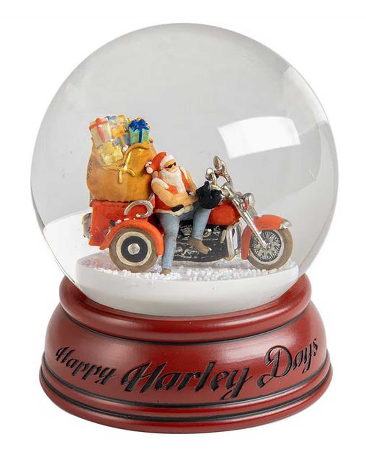 Harley-Davidson® 2025 Biker Santa Glass Holiday Snowglobe Sculpted