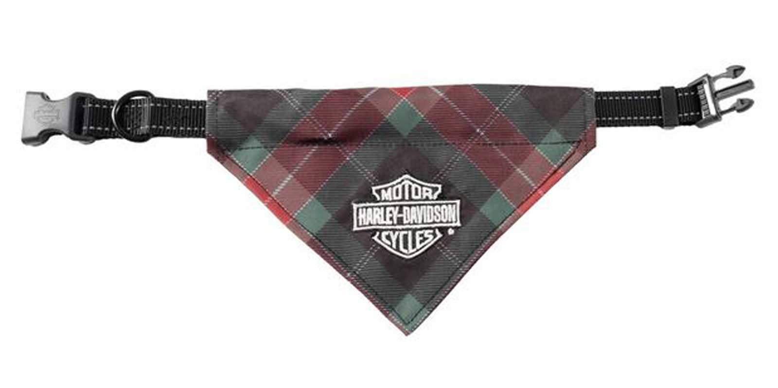 Harley-Davidson Free Shipping - Harley-Davidson Embroidered Bar & Shield Plaid Pet Buckle Bandana - Small/Medium - Free Shipping on many products plus Orders Over $99