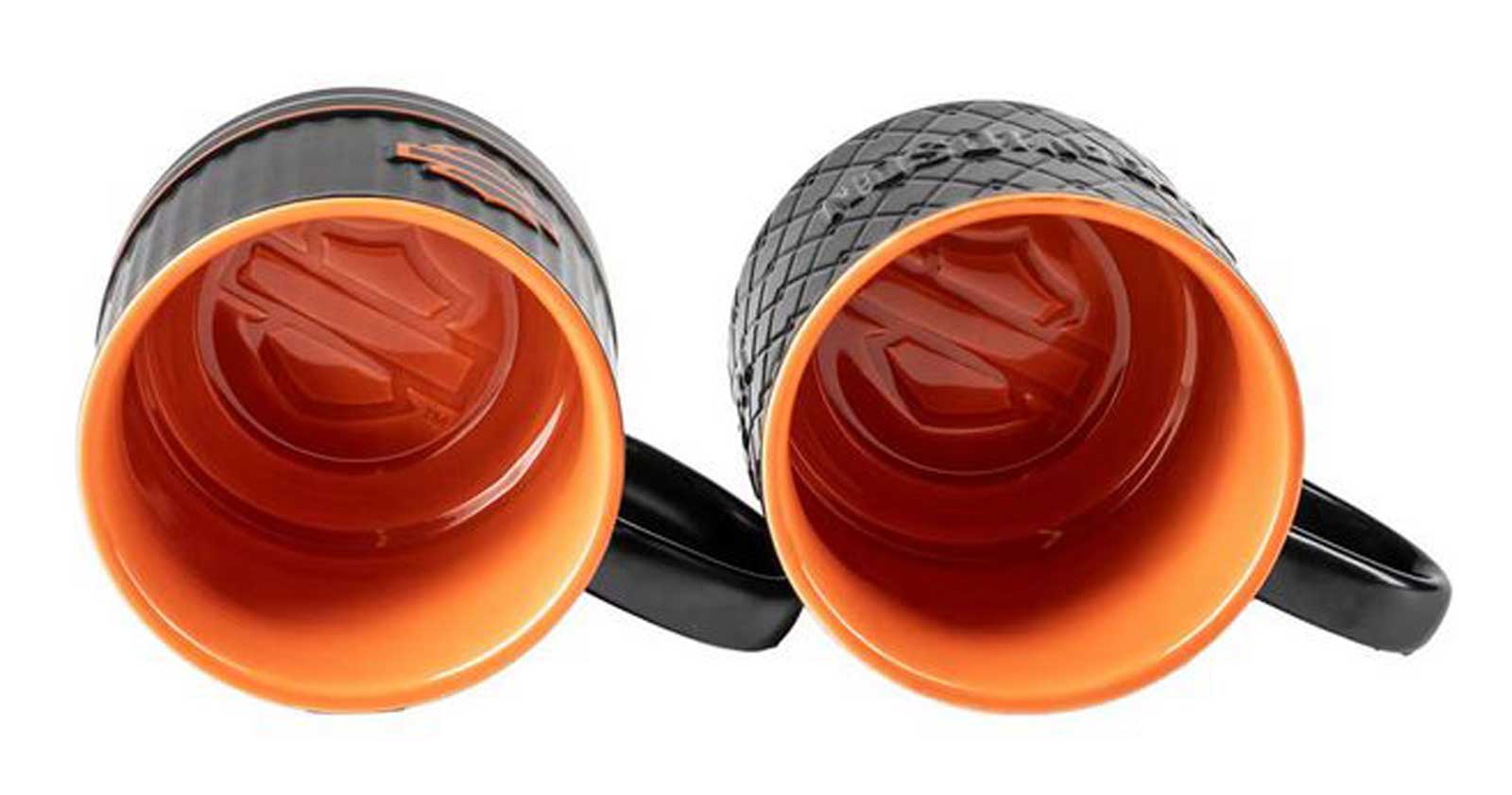 Harley-Davidson® Open Bar & Shield Embossed Coffee Mug Set, Black