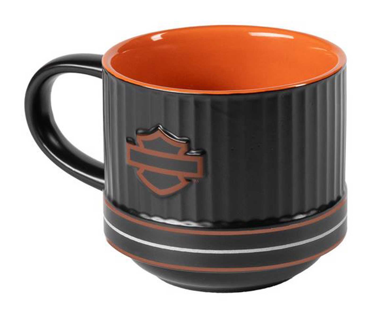 Harley-Davidson® Open Bar & Shield Embossed Coffee Mug Set, Black