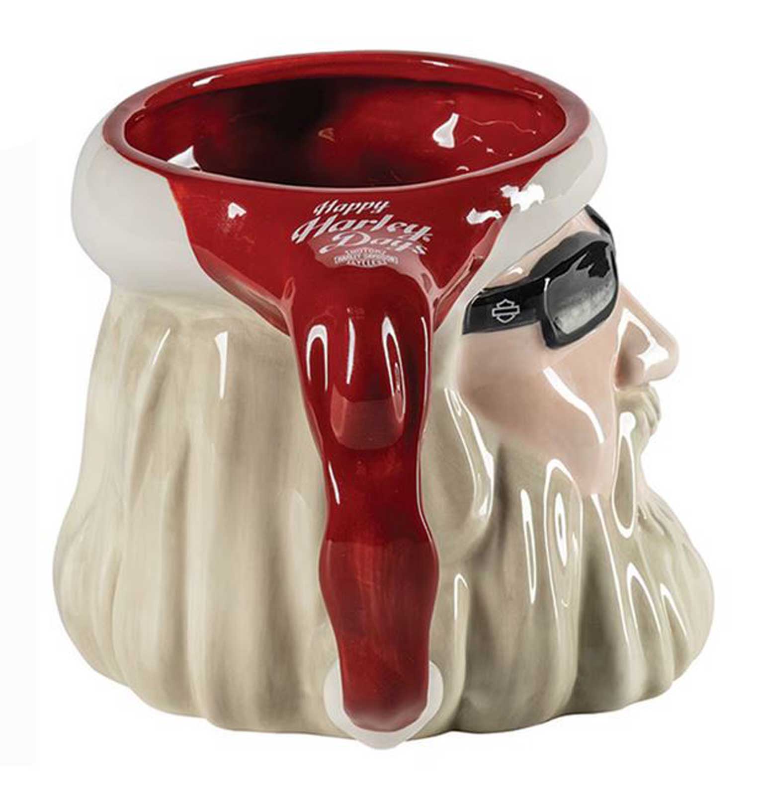 Harley-Davidson Custom Sculpted Biker Santa Holiday Ceramic Coffee Mug - 28 Oz. - No Hassle Returns at Wisconsin Harley