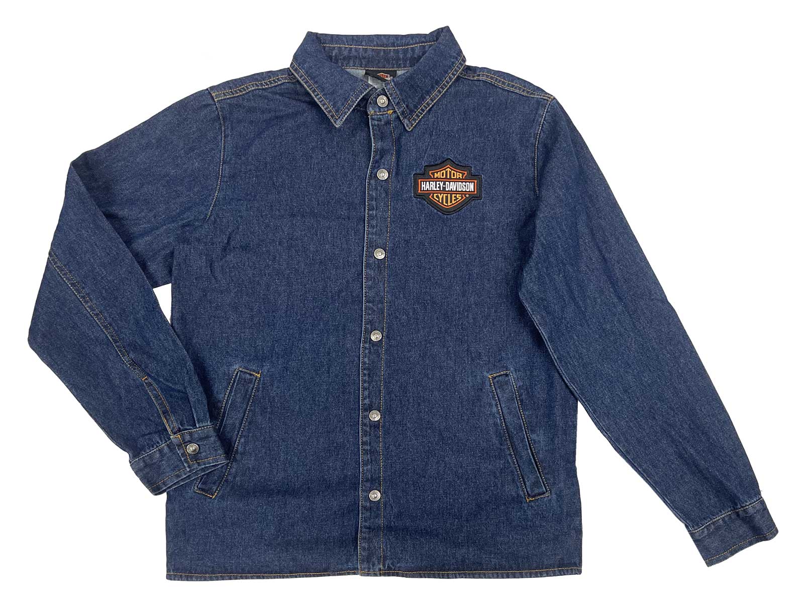 Harley-Davidson® Embroidered Bar & Shield Logo Snap Denim Long