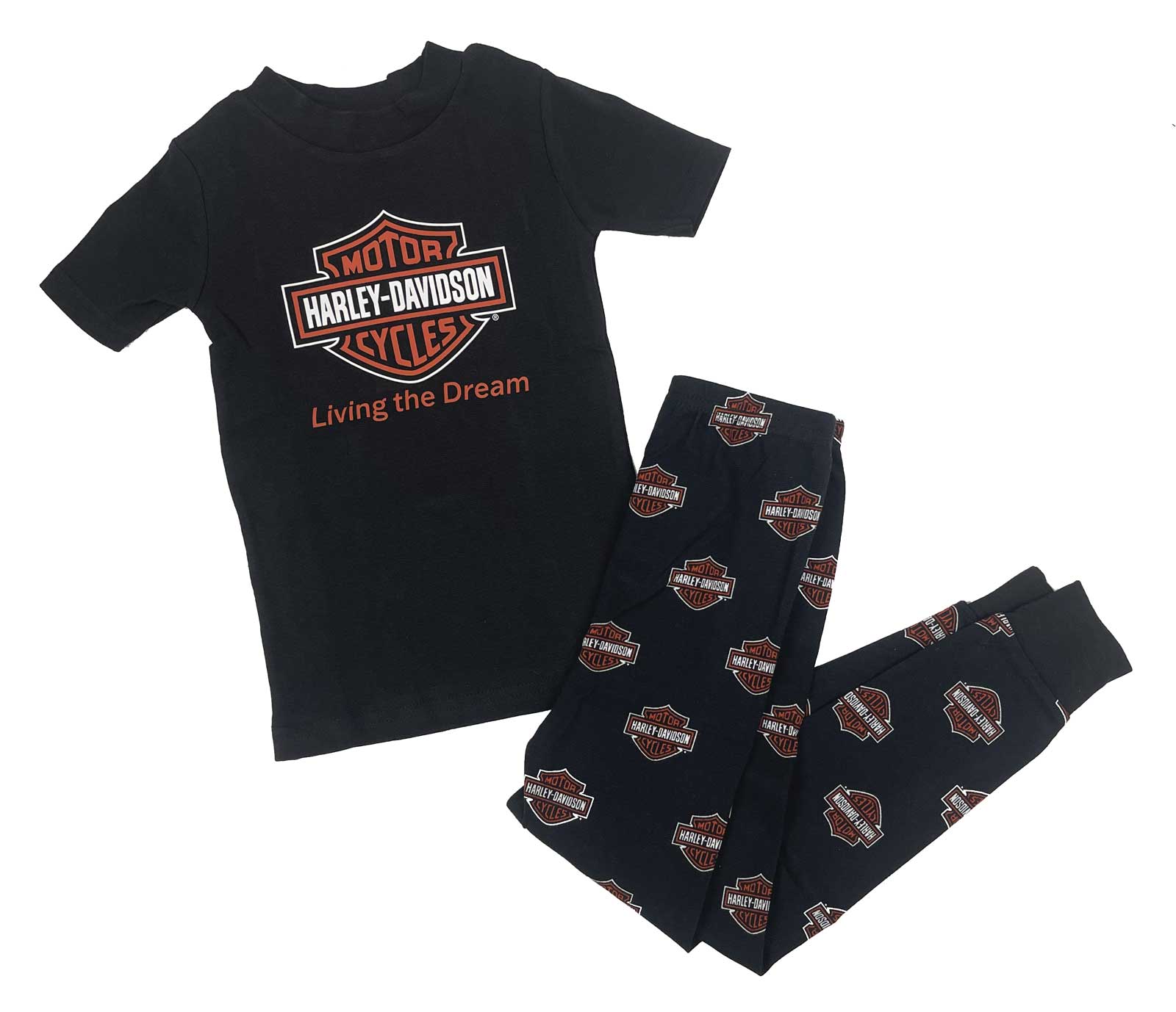 Harley-Davidson Little Boys' Bar & Shield 2-Piece Tight Fit Toddler PJ Set - Wisconsin Harley-Davidson