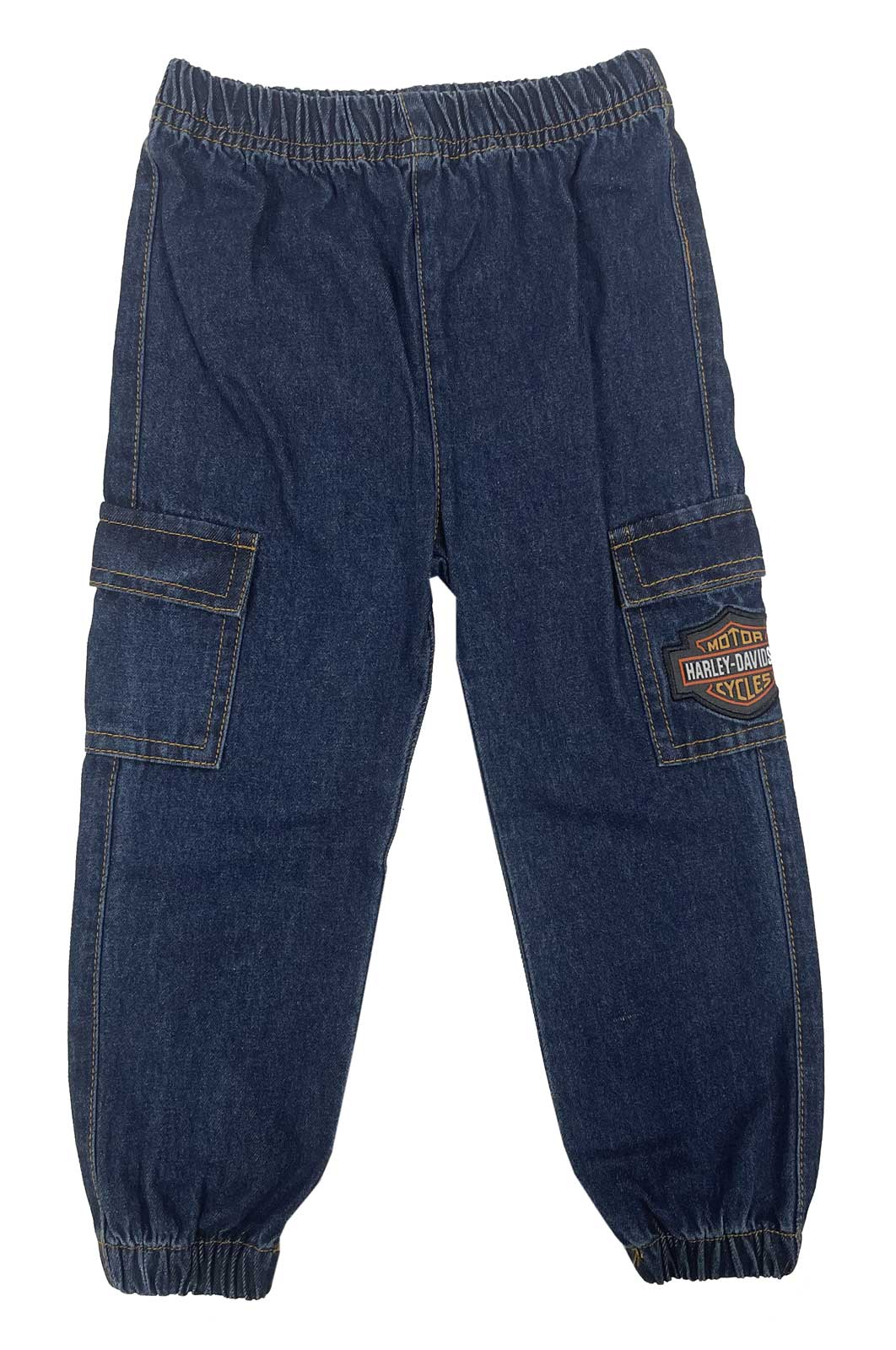 Harley-Davidson Baby Boys' Bar & Shield Denim Cargo Jogger Jeans, Blue - Wisconsin Harley-Davidson