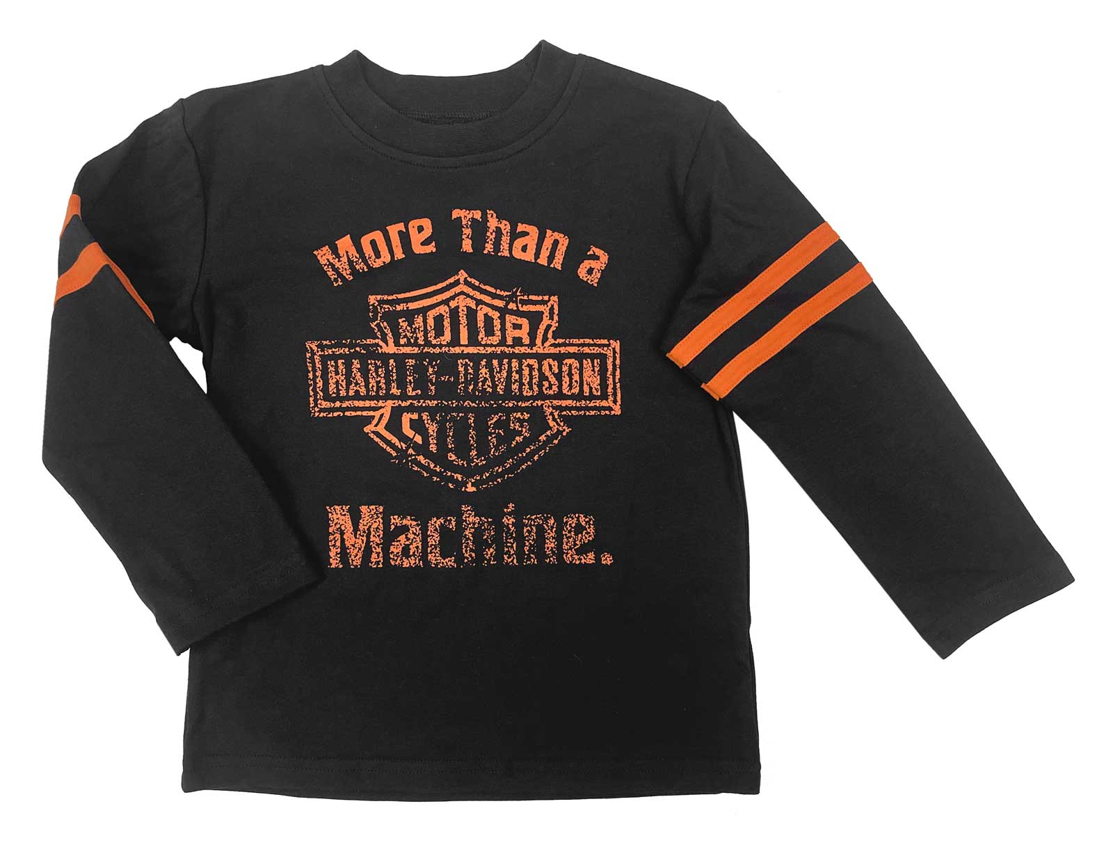 Harley-Davidson Big Boys' Distressed B&S Logo Long Sleeve Sport Tee, Black - Wisconsin Harley-Davidson