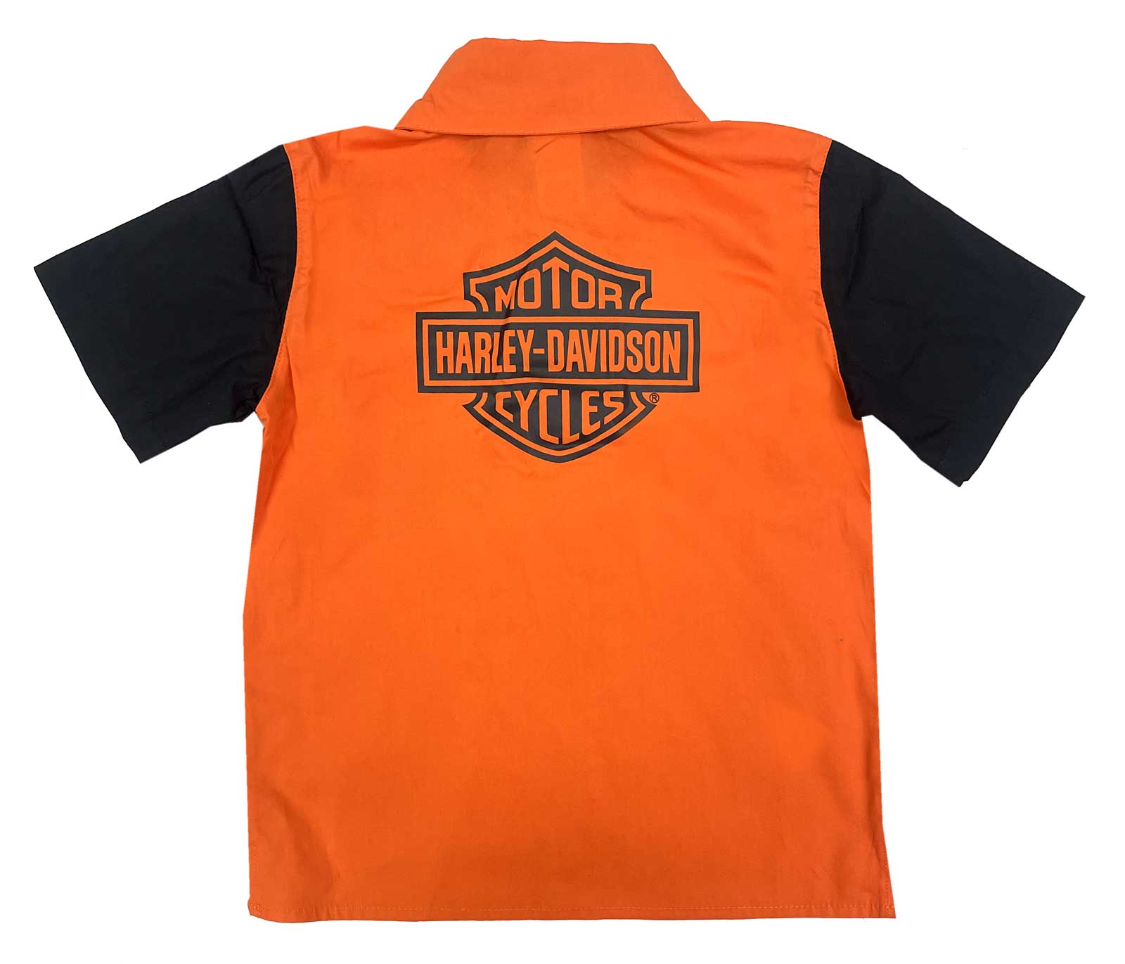 Harley-Davidson Free Shipping - Harley-Davidson Big Boys' H-D Colorblocked Poplin Short Sleeve Shirt, Orange - Free Shipping on many products plus Orders Over $99