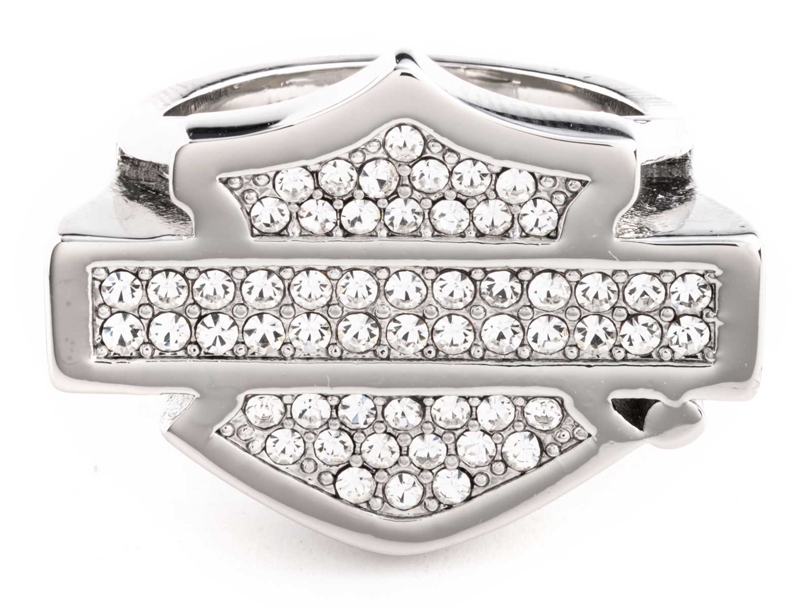 Harley-Davidson Free Shipping - Harley-Davidson Women's Paved Crystal Bar & Shield Logo Ring, Sterling Silver - Free Shipping on many products plus Orders Over $99