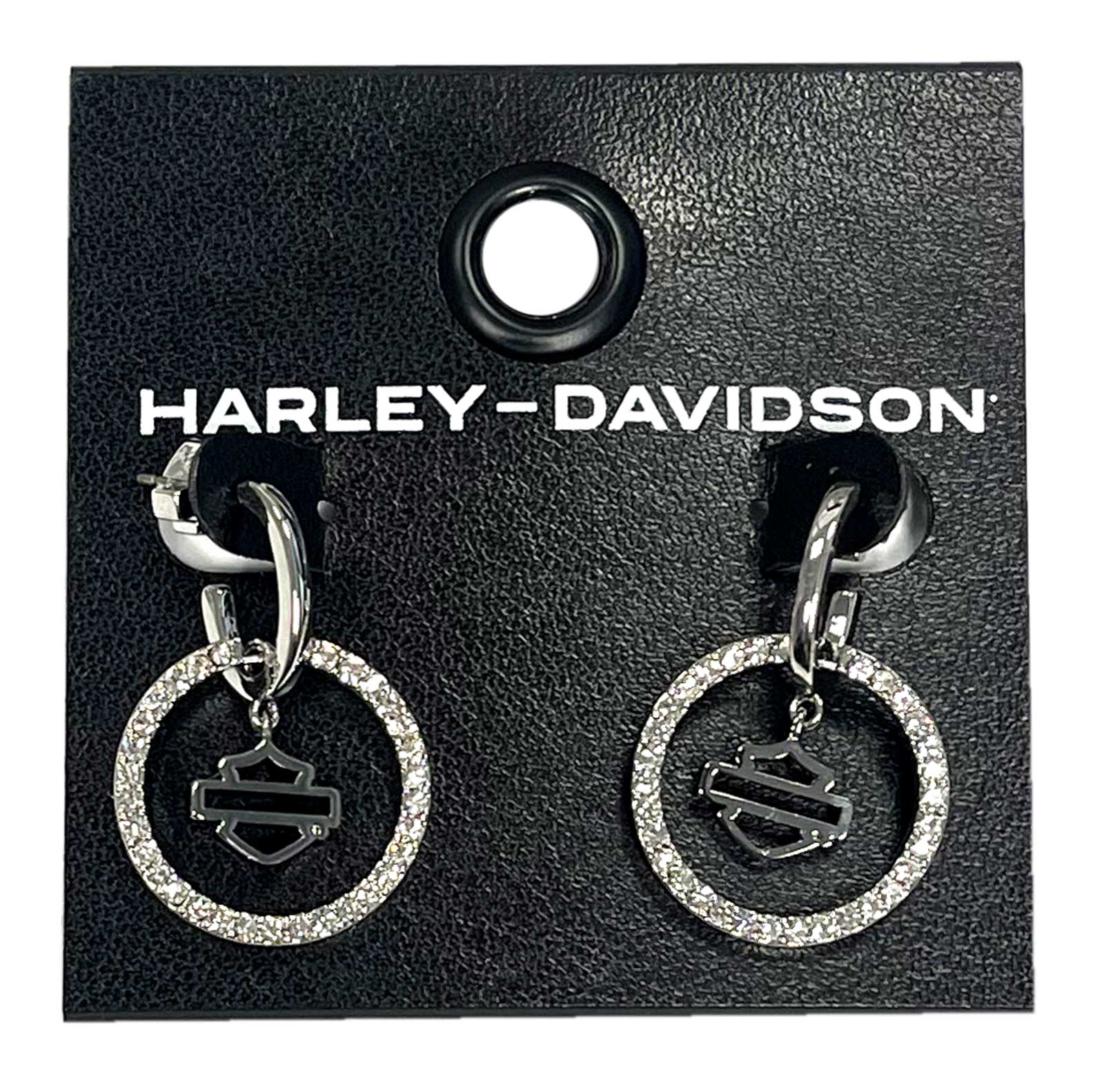 Harley-Davidson® Women's Bar & Shield Crystal Bling Orbital Dangle