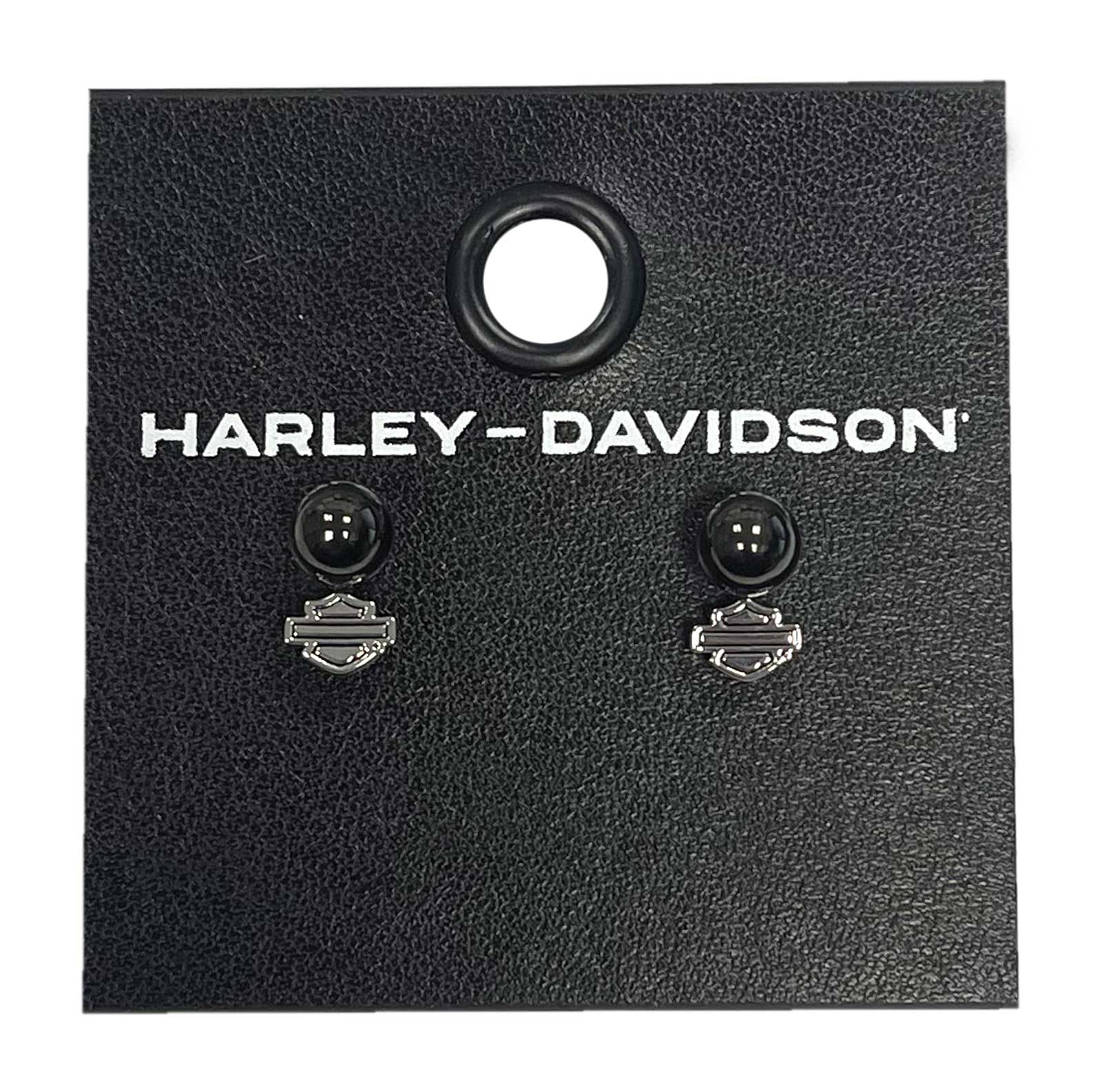 Harley-Davidson Free Shipping - Harley-Davidson Women's Hematite Bar & Shield Pearl Stud Earrings, Brass - Free Shipping on many products plus Orders Over $99