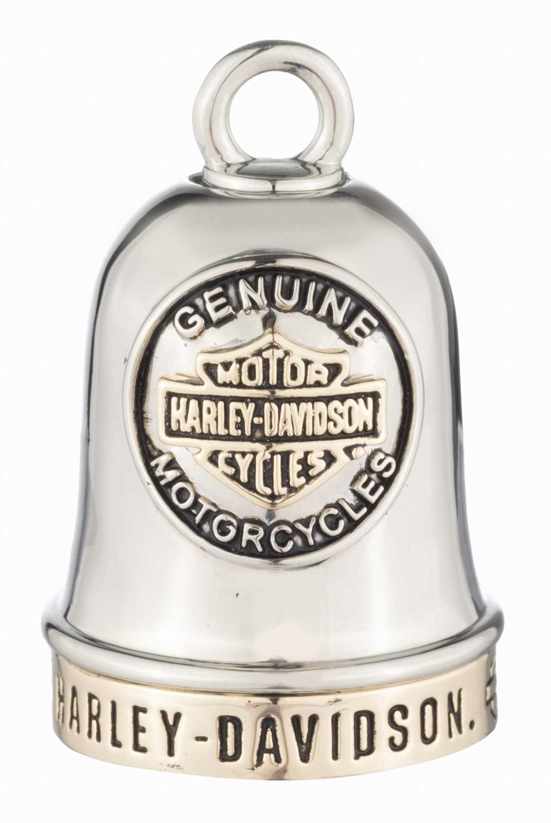 Harley-Davidson Genuine Bar & Shield Motorcycle Metal Ride Bell, Two-Tone Finish - Wisconsin Harley-Davidson
