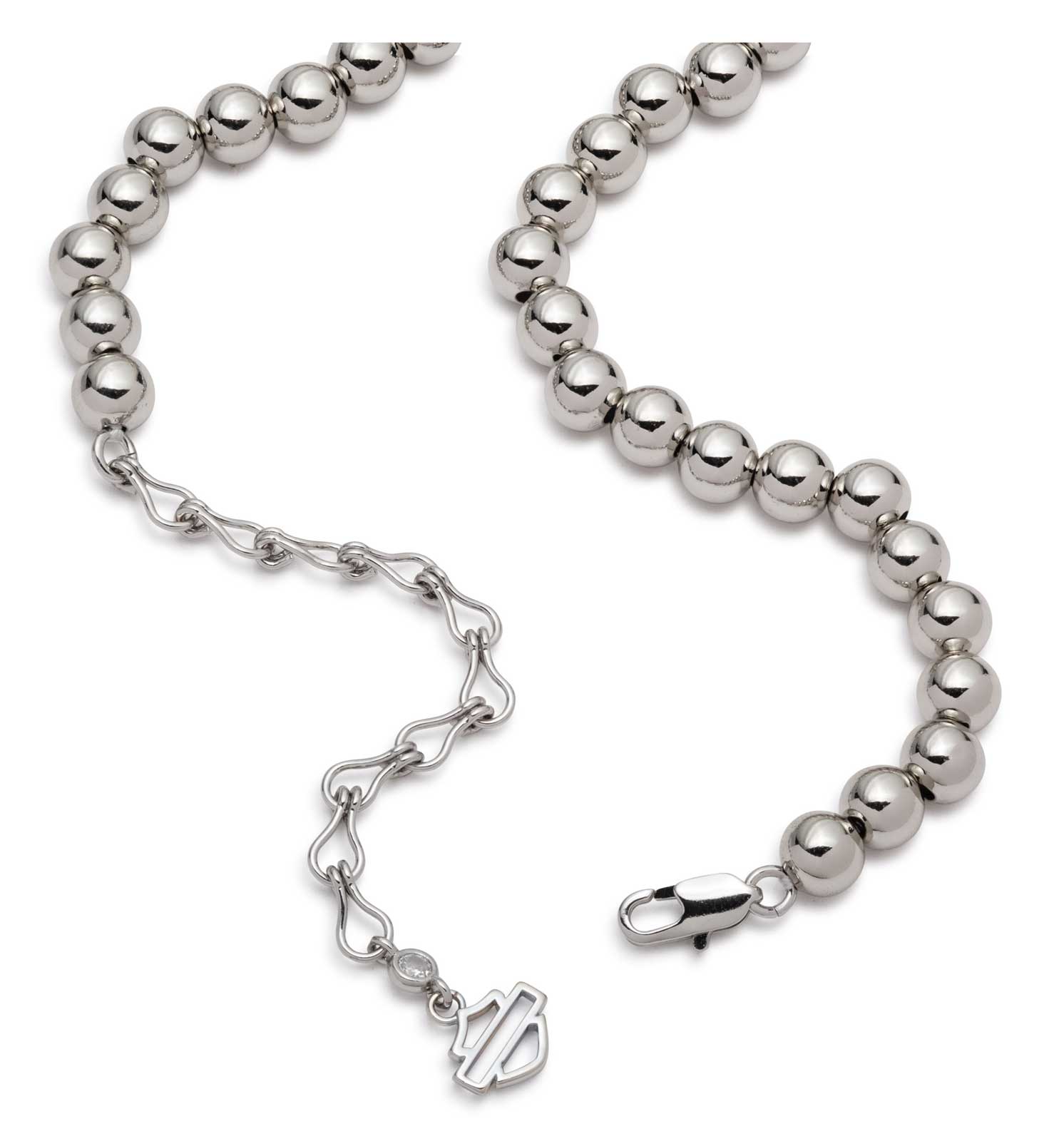 Harley-Davidson Women's 16 in. Bar & Shield Tiger Eye Beaded Toggle Necklace - No Hassle Returns at Wisconsin Harley