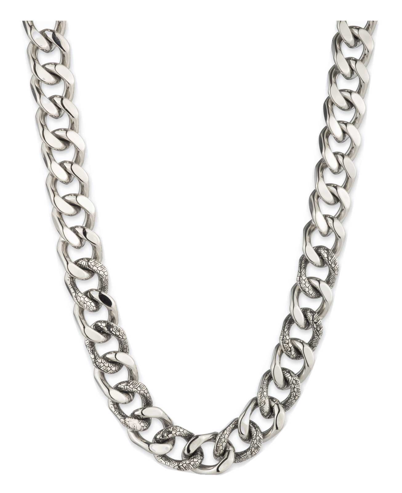 Harley-Davidson Men's 24 in. Textured Tire Curb Chain Necklace, Stainless Steel - Wisconsin Harley-Davidson